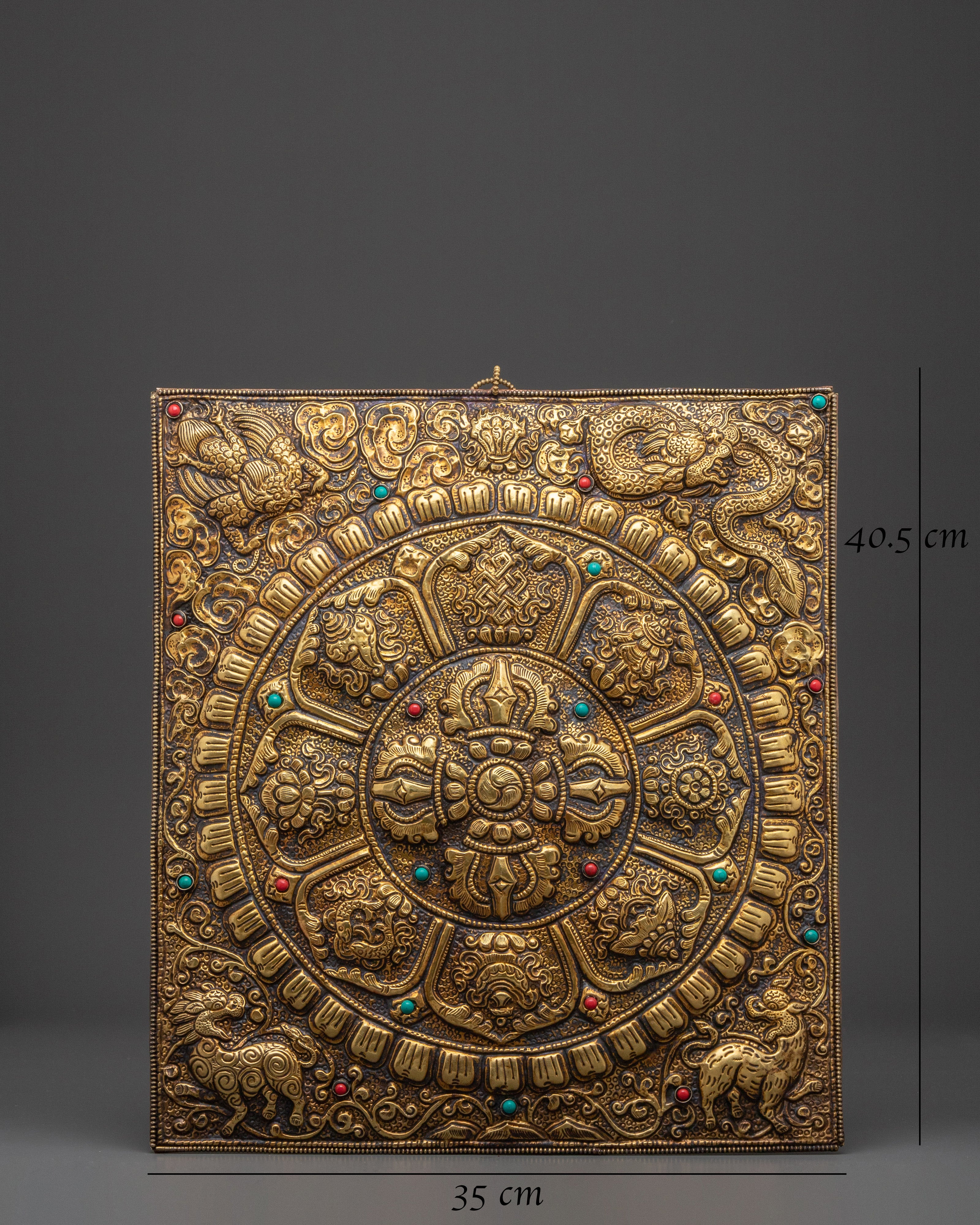 Sacred Tibetan Vishwo Vajra Metal Thangka | Buddhist Spiritual Wall Hanging