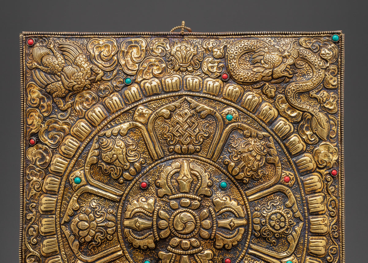 Sacred Tibetan Vishwo Vajra Metal Thangka | Buddhist Spiritual Wall Hanging