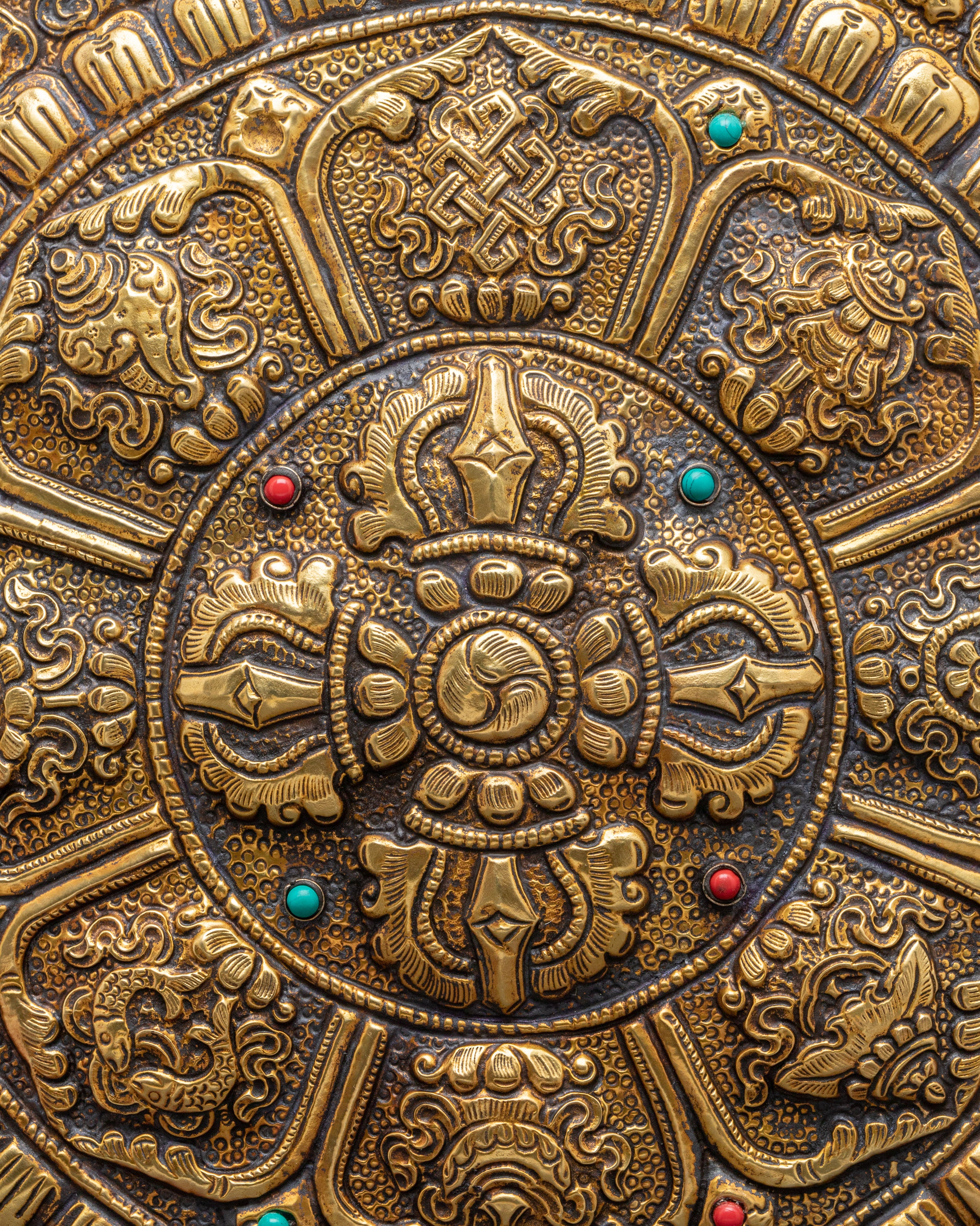 Sacred Tibetan Vishwo Vajra Metal Thangka | Buddhist Spiritual Wall Hanging