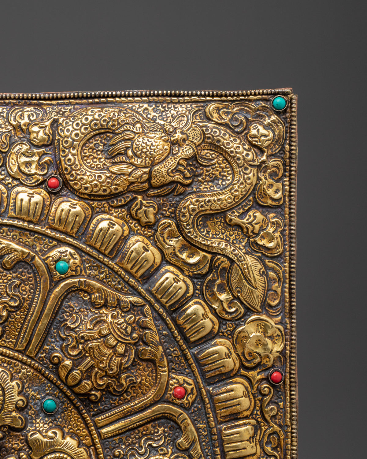 Sacred Tibetan Vishwo Vajra Metal Thangka | Buddhist Spiritual Wall Hanging