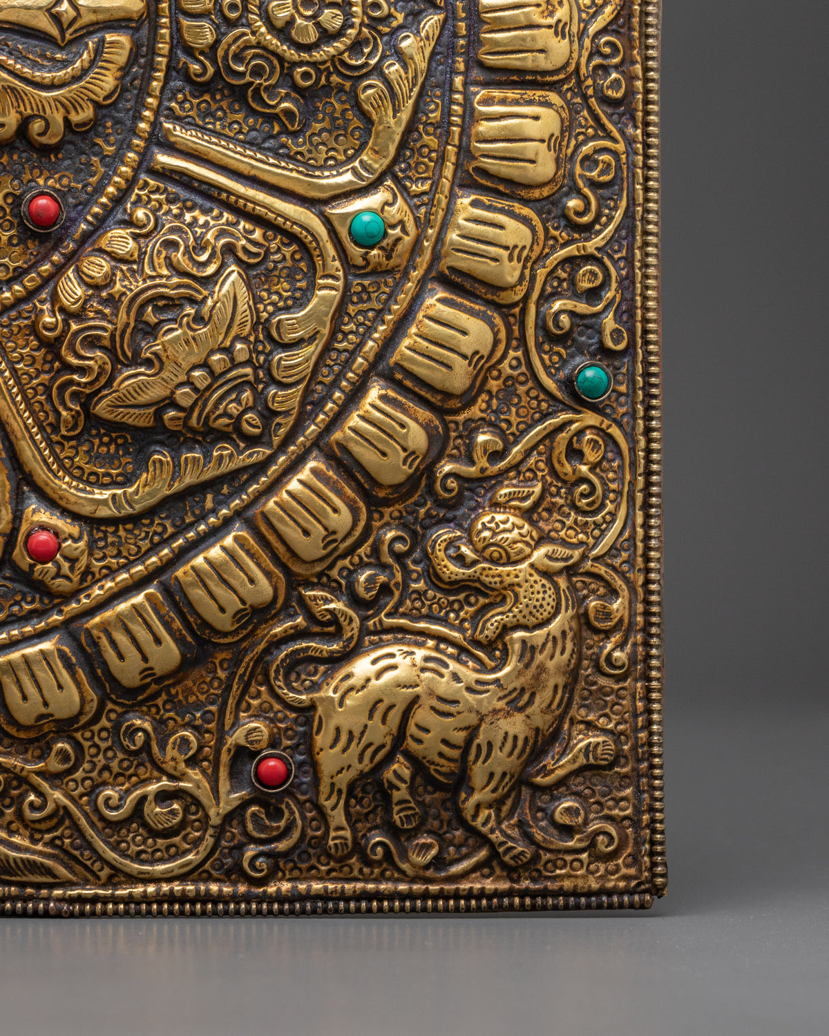 Sacred Tibetan Vishwo Vajra Metal Thangka | Buddhist Spiritual Wall Hanging