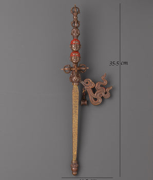 Sacred Traditional Ceremonial Staff Khatan | Buddhist Khatvanga Ritual Staff