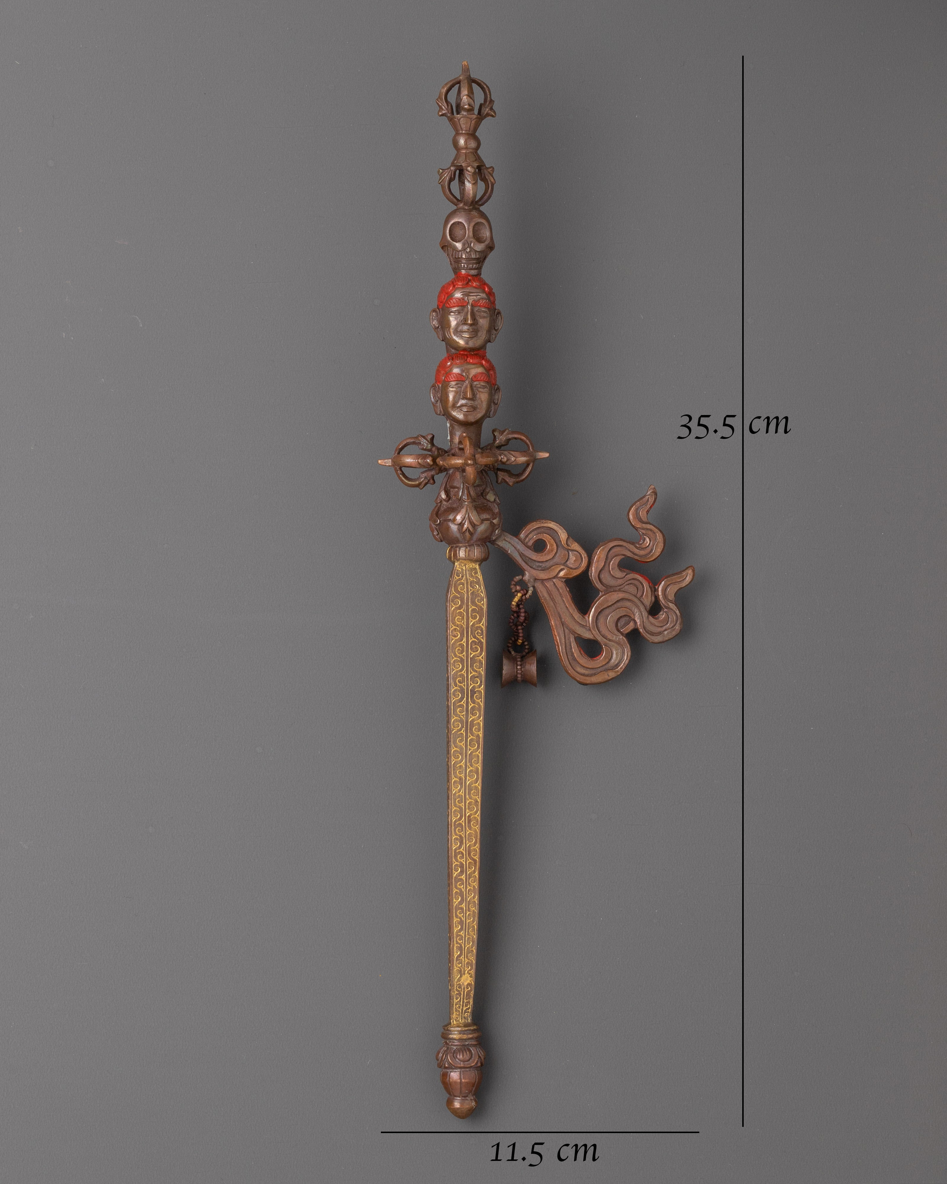 Sacred Traditional Ceremonial Staff Khatan | Buddhist Khatvanga Ritual Staff
