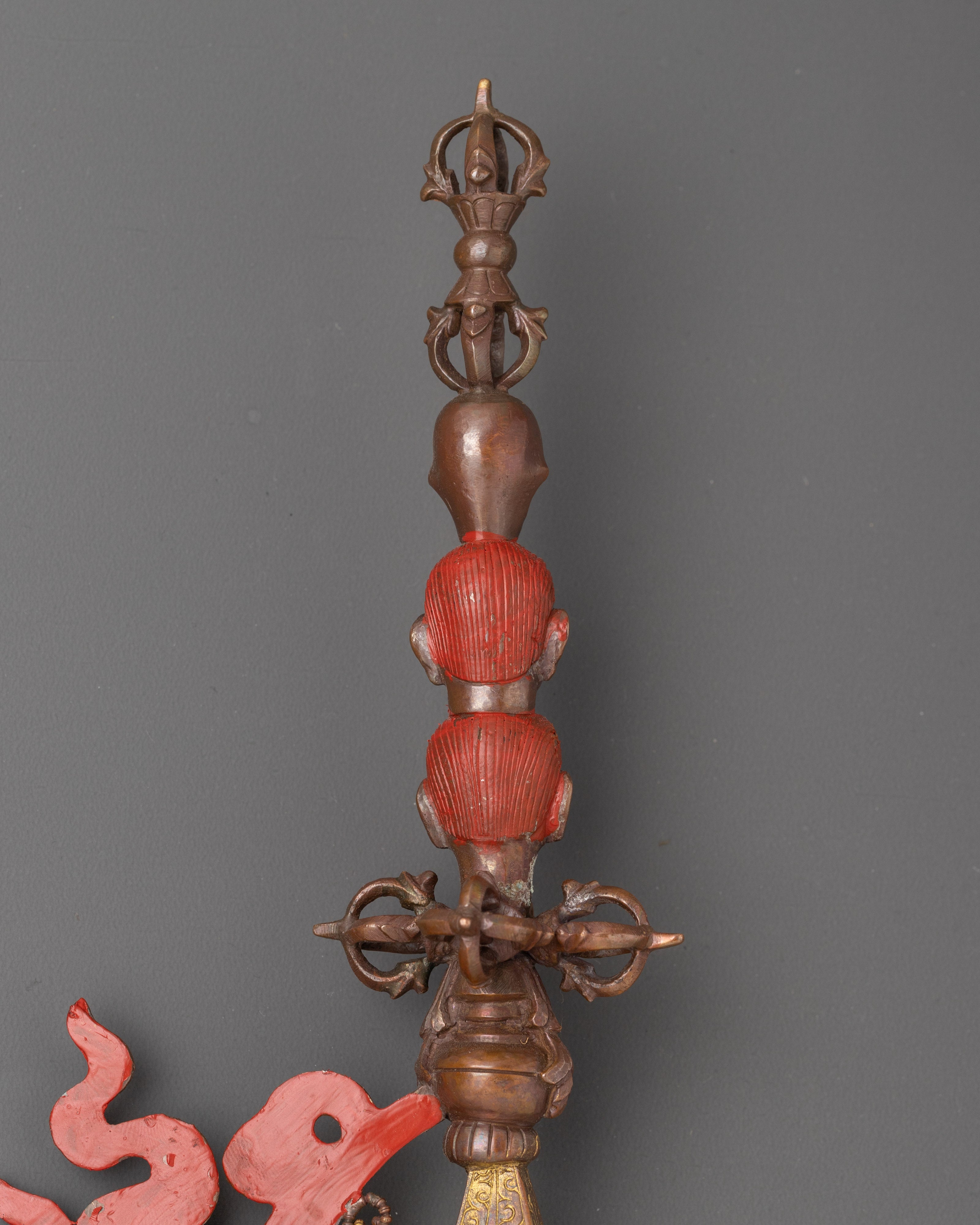 Sacred Traditional Ceremonial Staff Khatan | Buddhist Khatvanga Ritual Staff