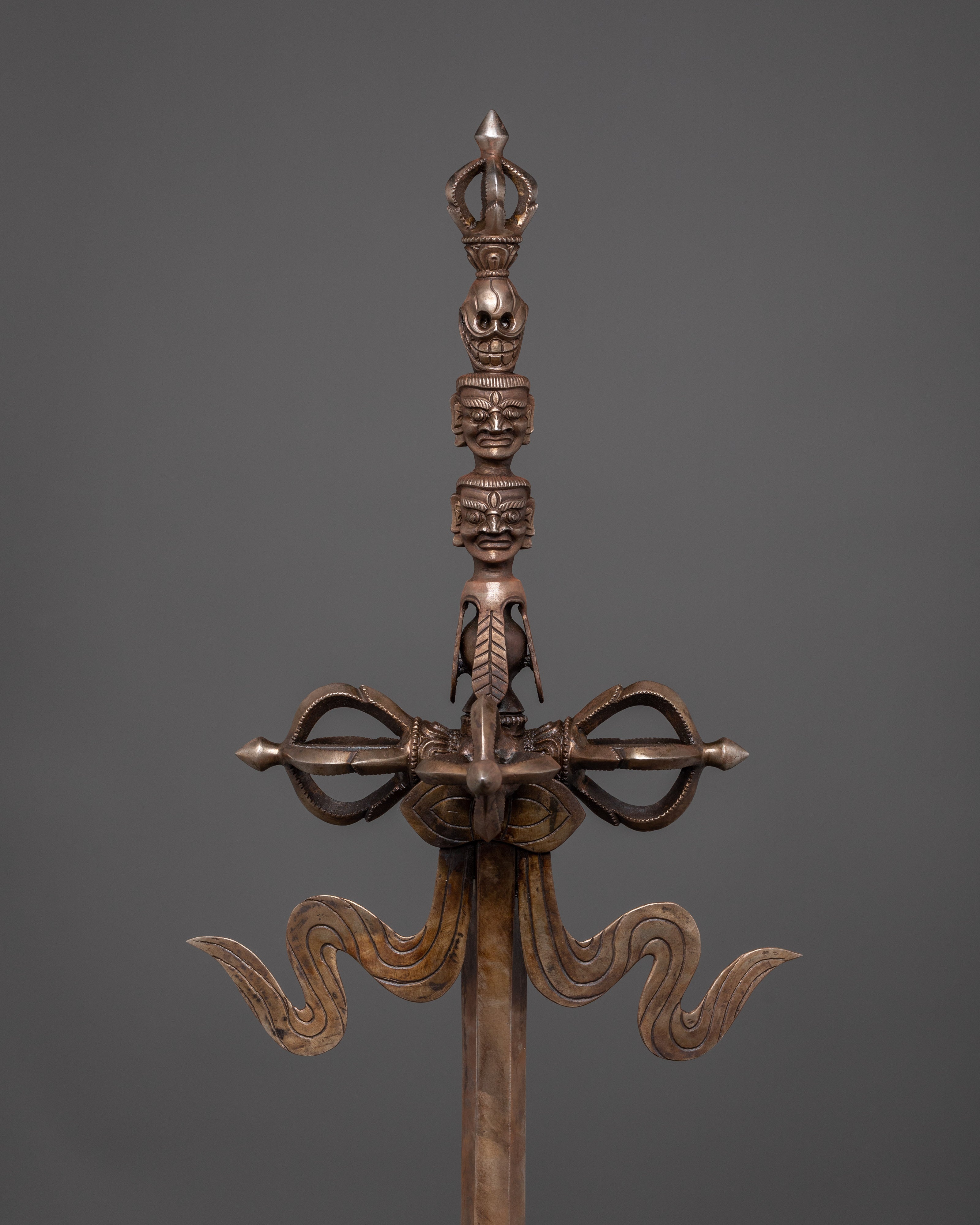 Handmade Khatvanga Buddhist Ritual Staff | Authentic Tibetan Ceremonial Art