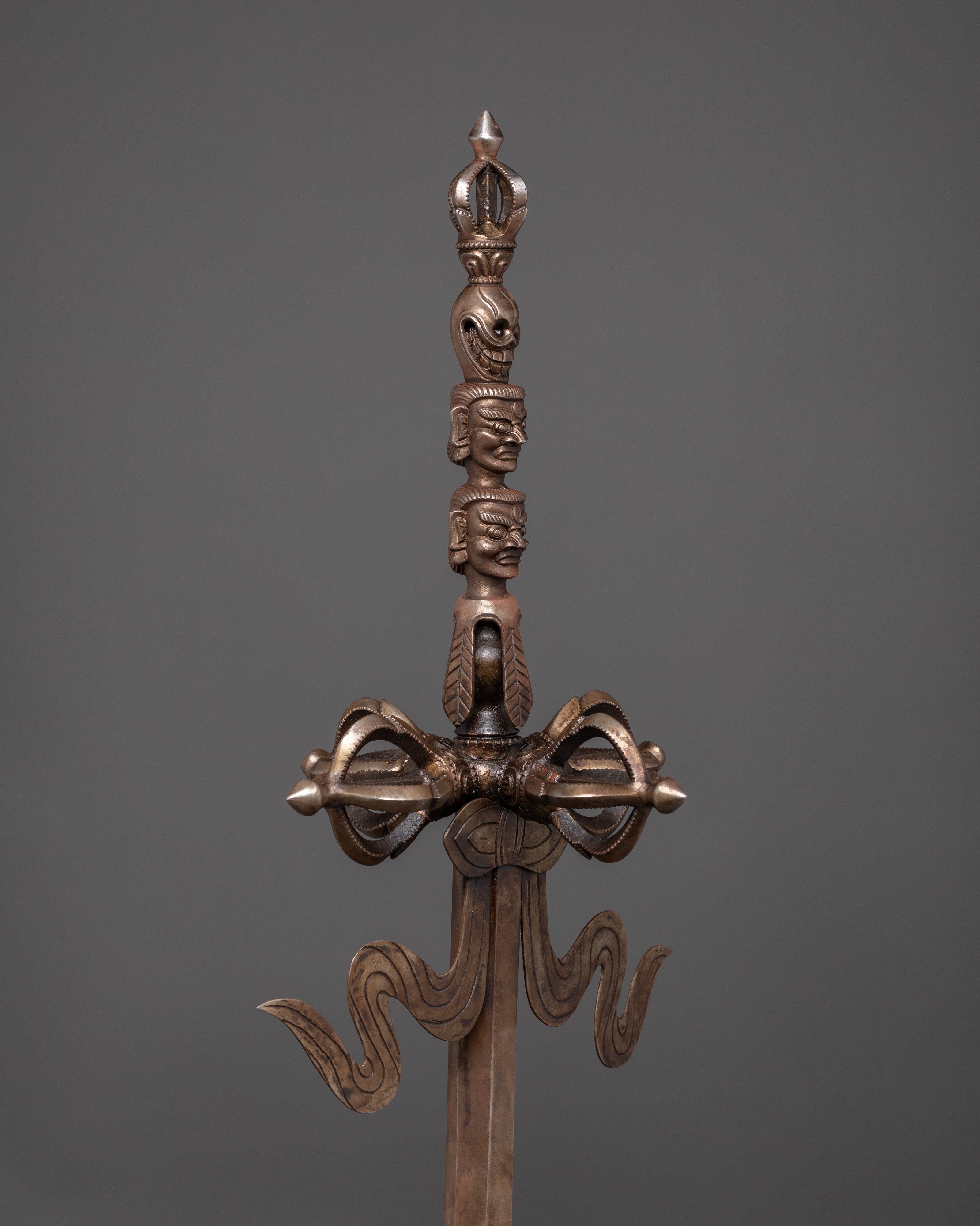 Handmade Khatvanga Buddhist Ritual Staff | Authentic Tibetan Ceremonial Art