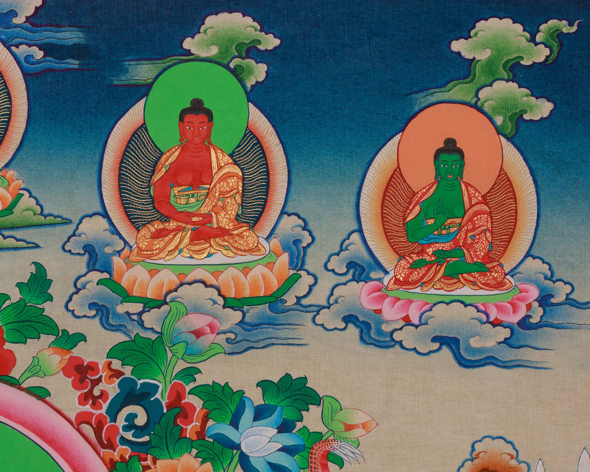 Himalayan Thangka of Amitabha Buddha | The Buddha of Infinite Light