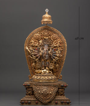 Ganesh Crystal Statue | Coral and Turquoise Inlaid