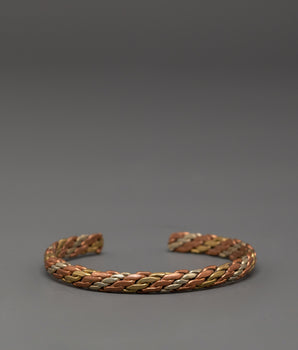 Braid Cuff Bracelet | Handmade Tibetan White Metal Cuff Bracelet