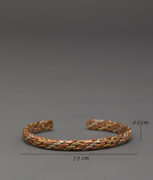 Braid Cuff Bracelet | Handmade Tibetan White Metal Cuff Bracelet