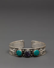 Tibetan Style Gemstone Bracelet | Turquoise Amethyst Cuff