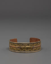 Traditional Tibetan Cuff Bracelet | Copper Brass Jewelry