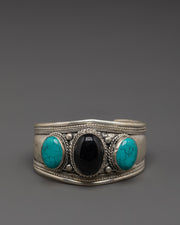 Himalayan Style Cuff Bracelet | Turquoise Coral Jewelry