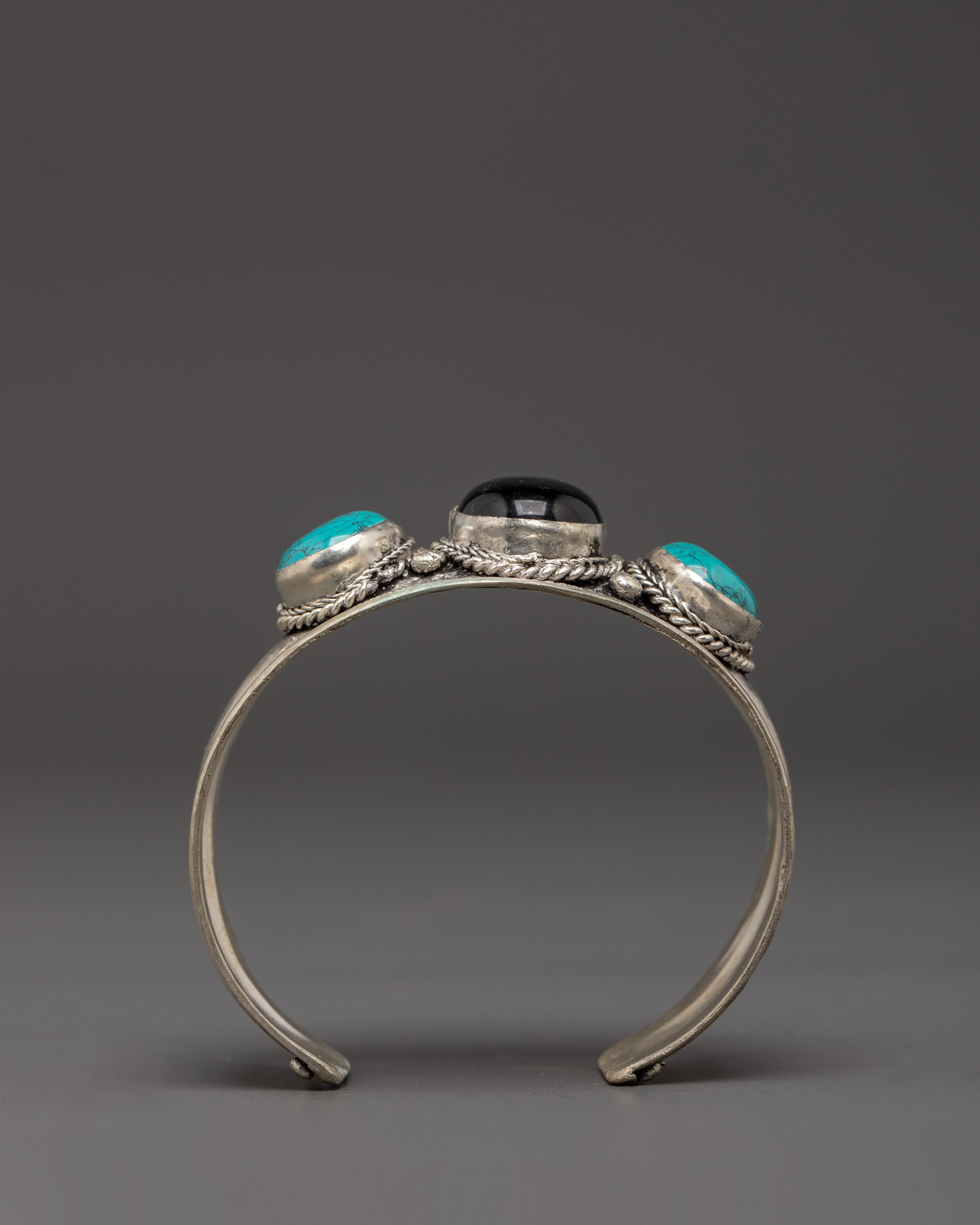 Himalayan Style Cuff Bracelet | Turquoise Coral Jewelry