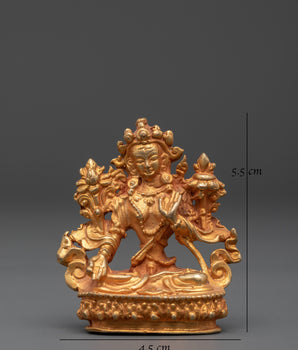 Handcrafted Drolkar Statue | Copper Gold Plated White Tara