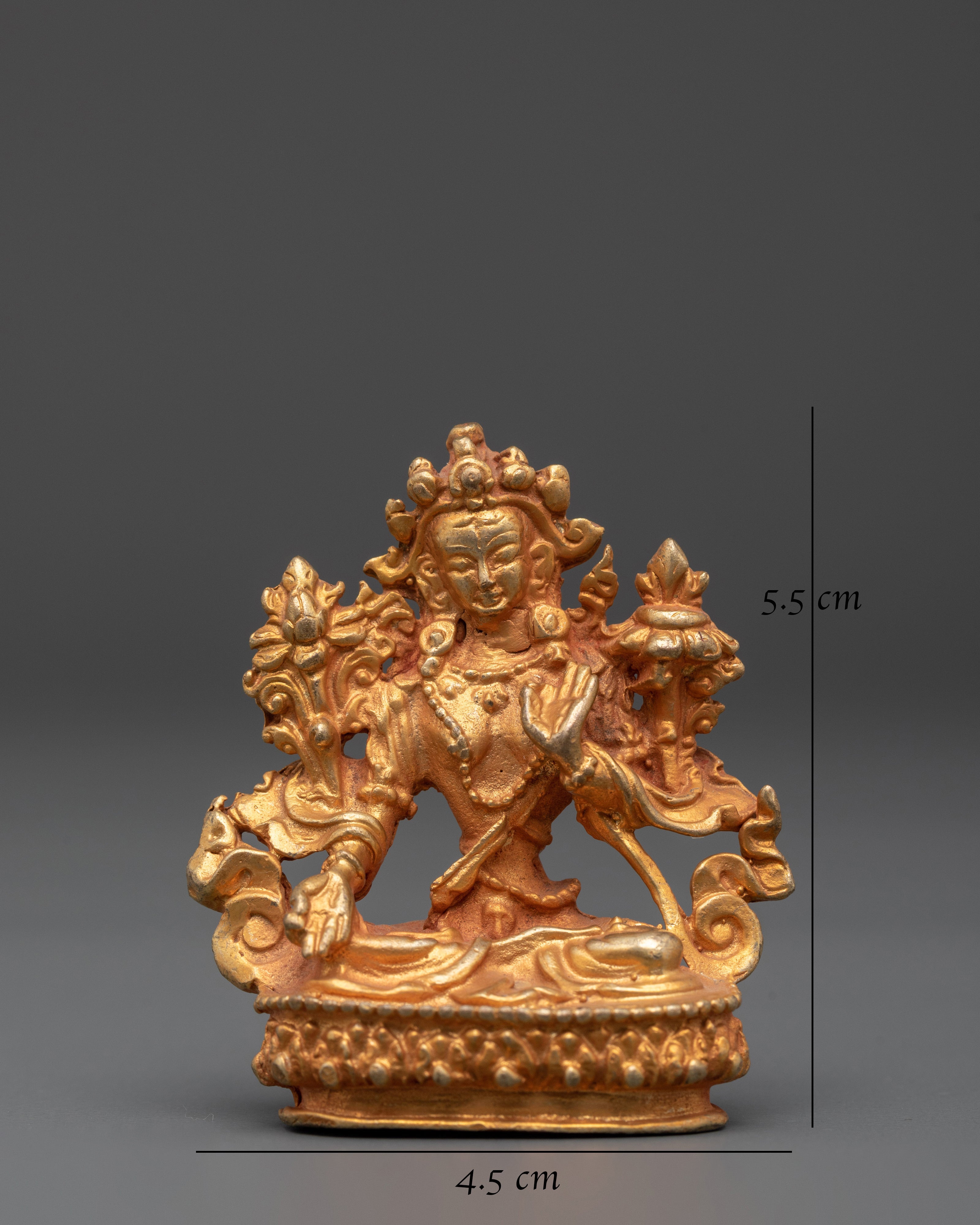 Handcrafted Drolkar Statue | Copper Gold Plated White Tara