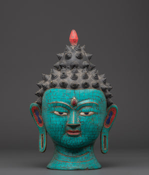 Tibetan Buddha Head Statue | Symbol of Spiritual Wisdom