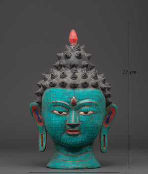 Tibetan Buddha Head Statue | Symbol of Spiritual Wisdom