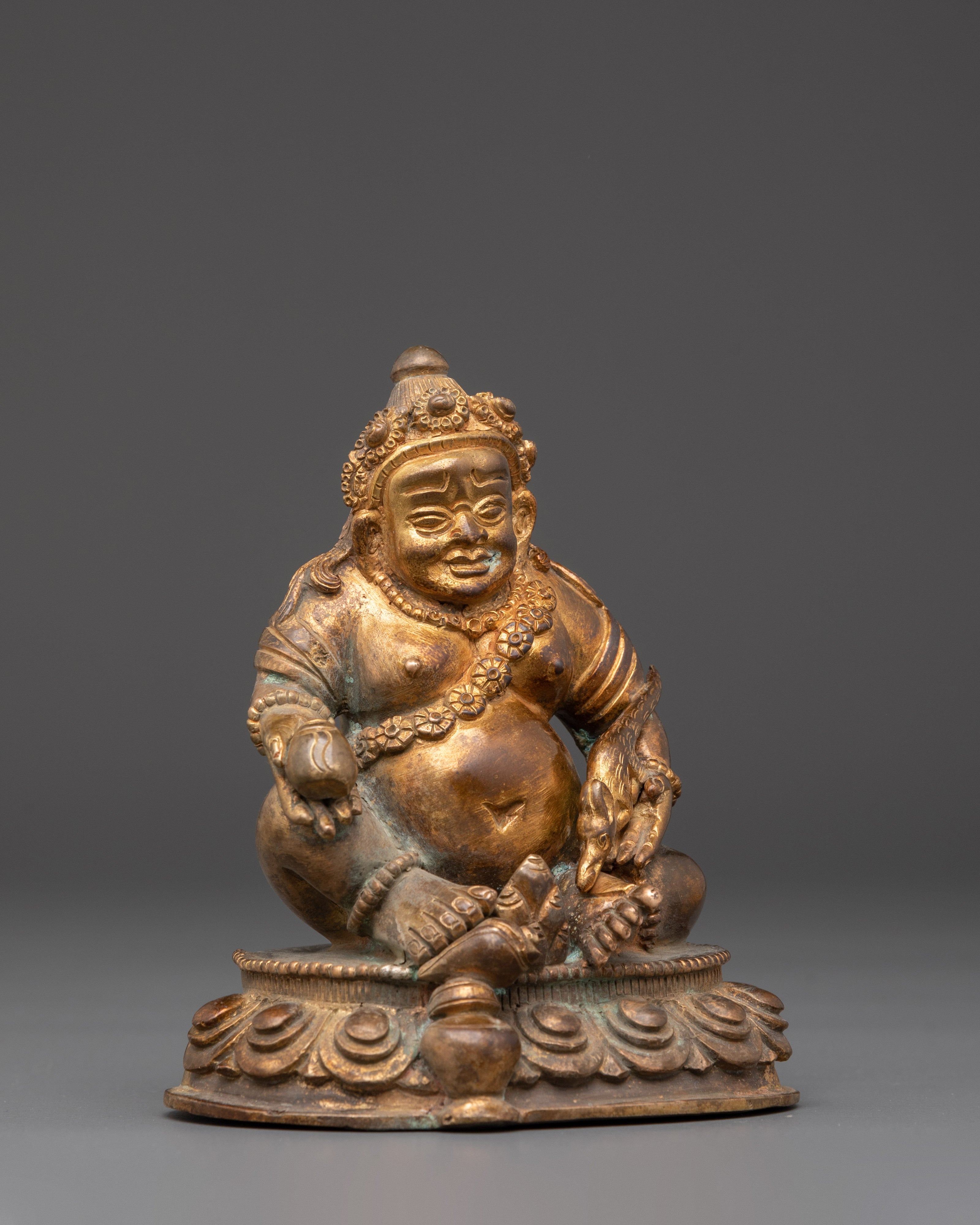 Tibetan Wealth God Dzambhala Sculpture | Buddha of Abundance