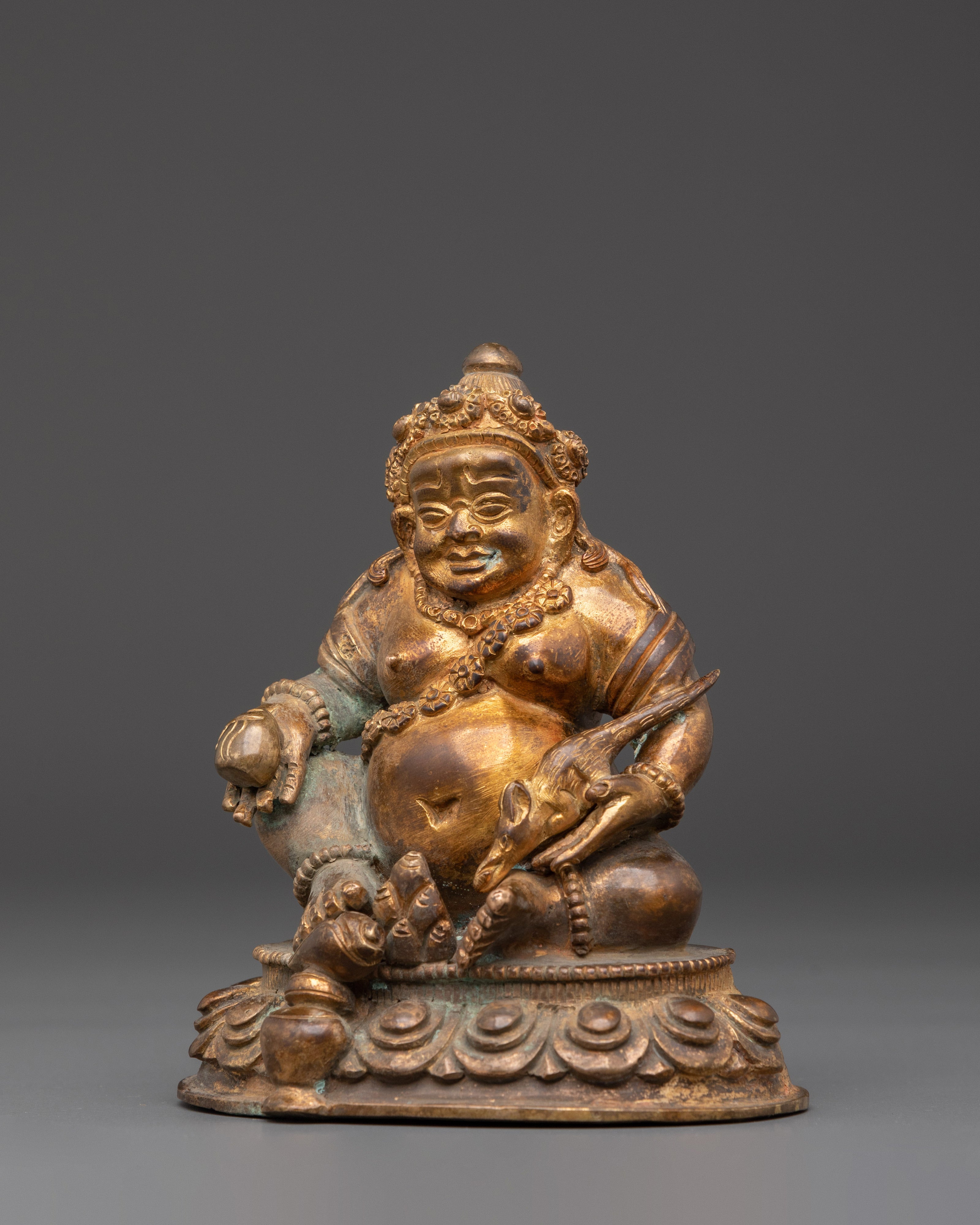 Tibetan Wealth God Dzambhala Sculpture | Buddha of Abundance