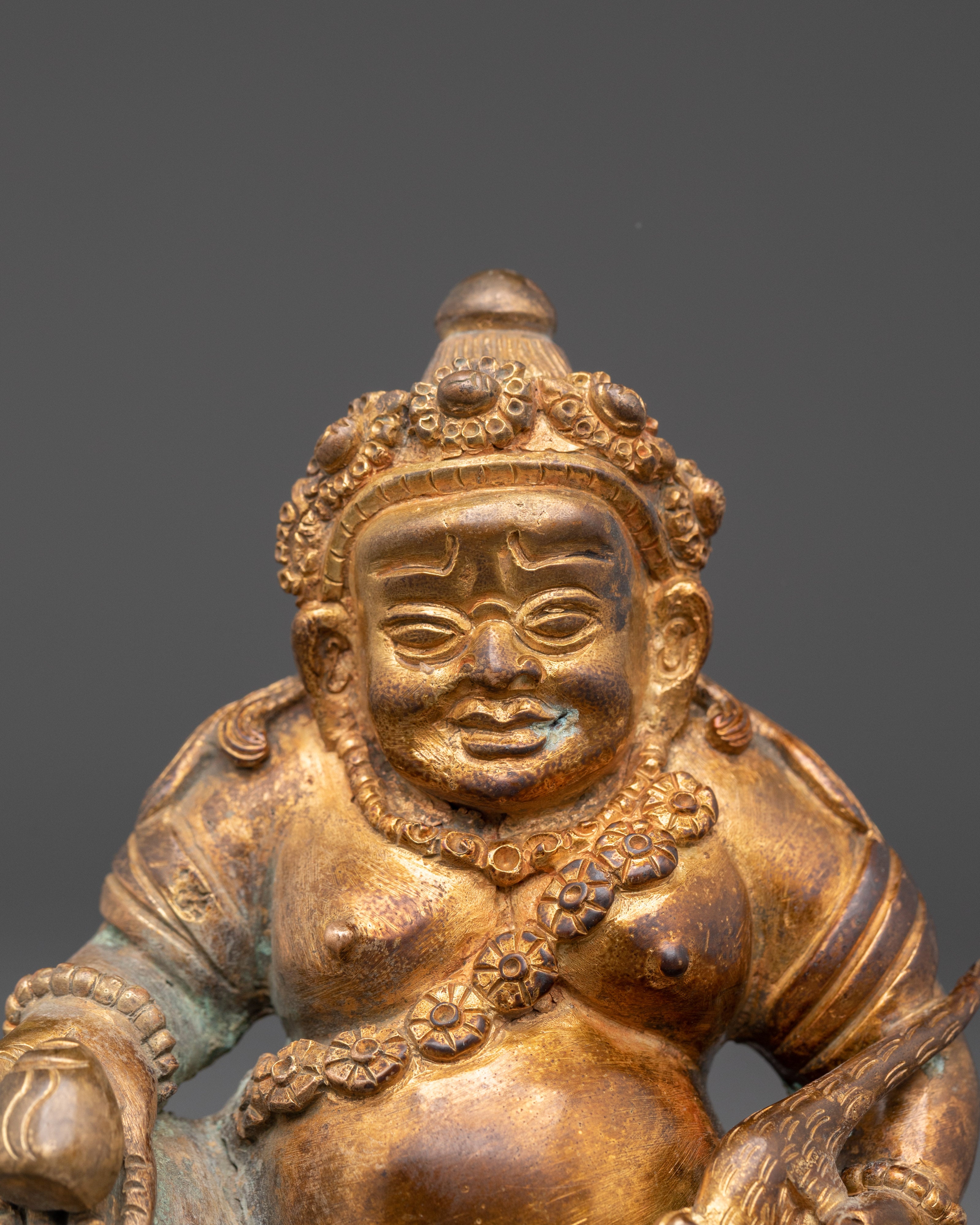 Tibetan Wealth God Dzambhala Sculpture | Buddha of Abundance