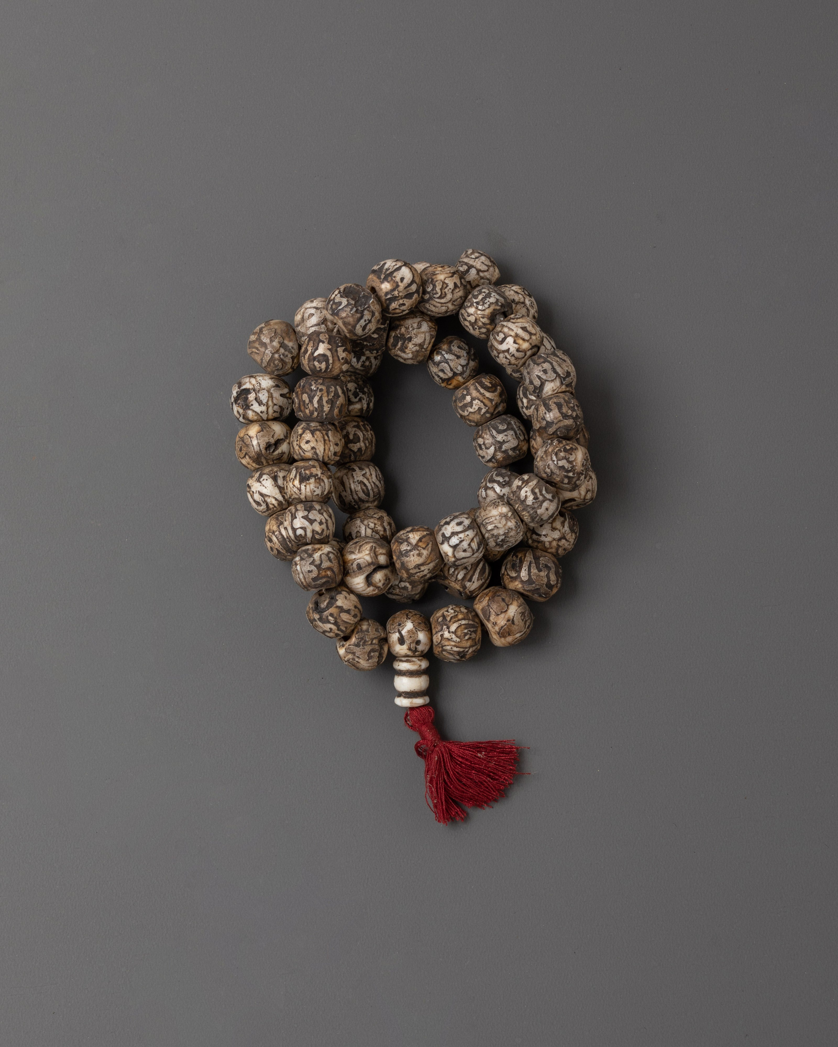 Sacred Ethically Sourced Buffalo Bone Mala Beads | Buddhist Prayer Beads for Meditation
