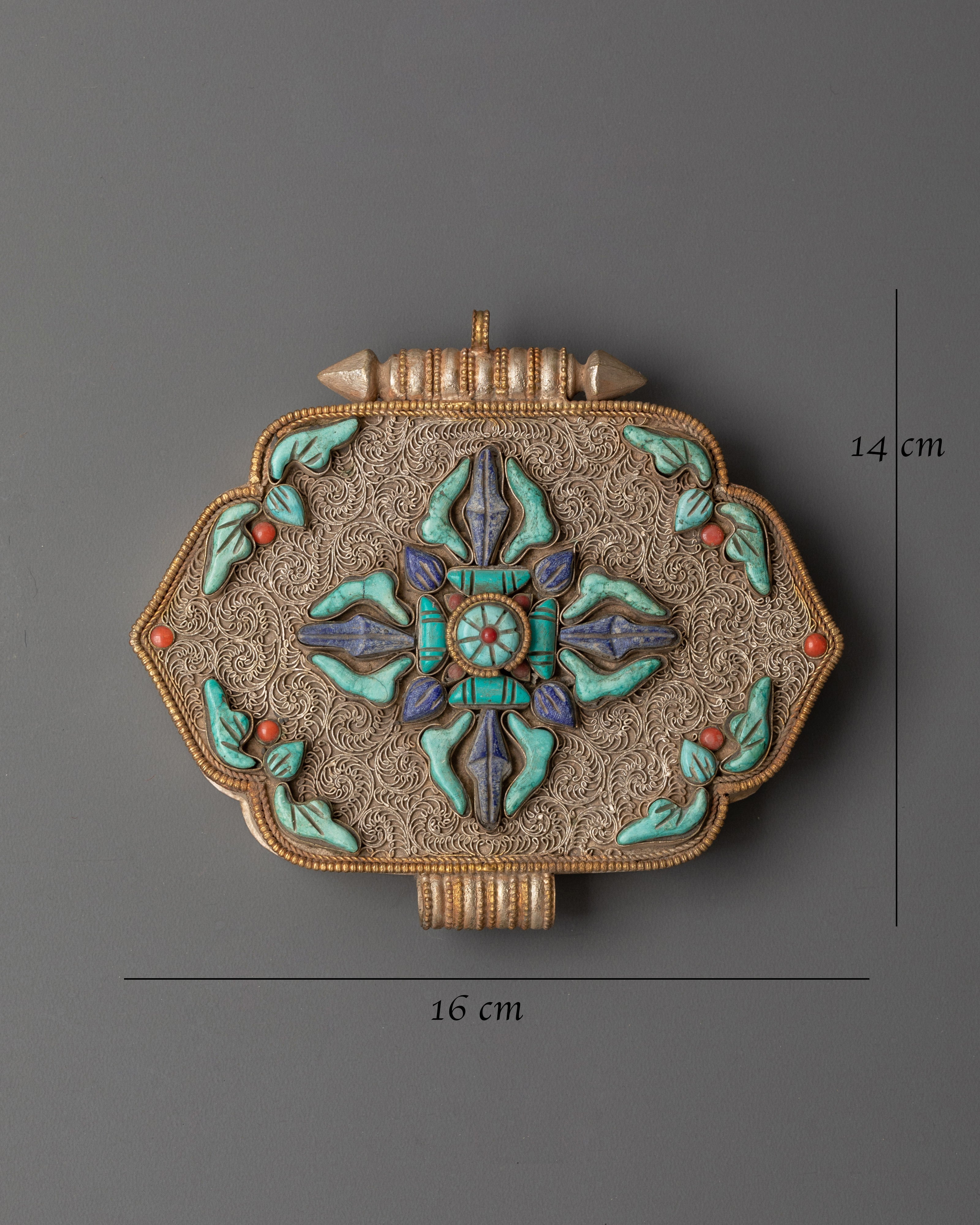 Sacred Buddhist Amulet Box Locket | Tibetan Ghau Prayer Box Pendant