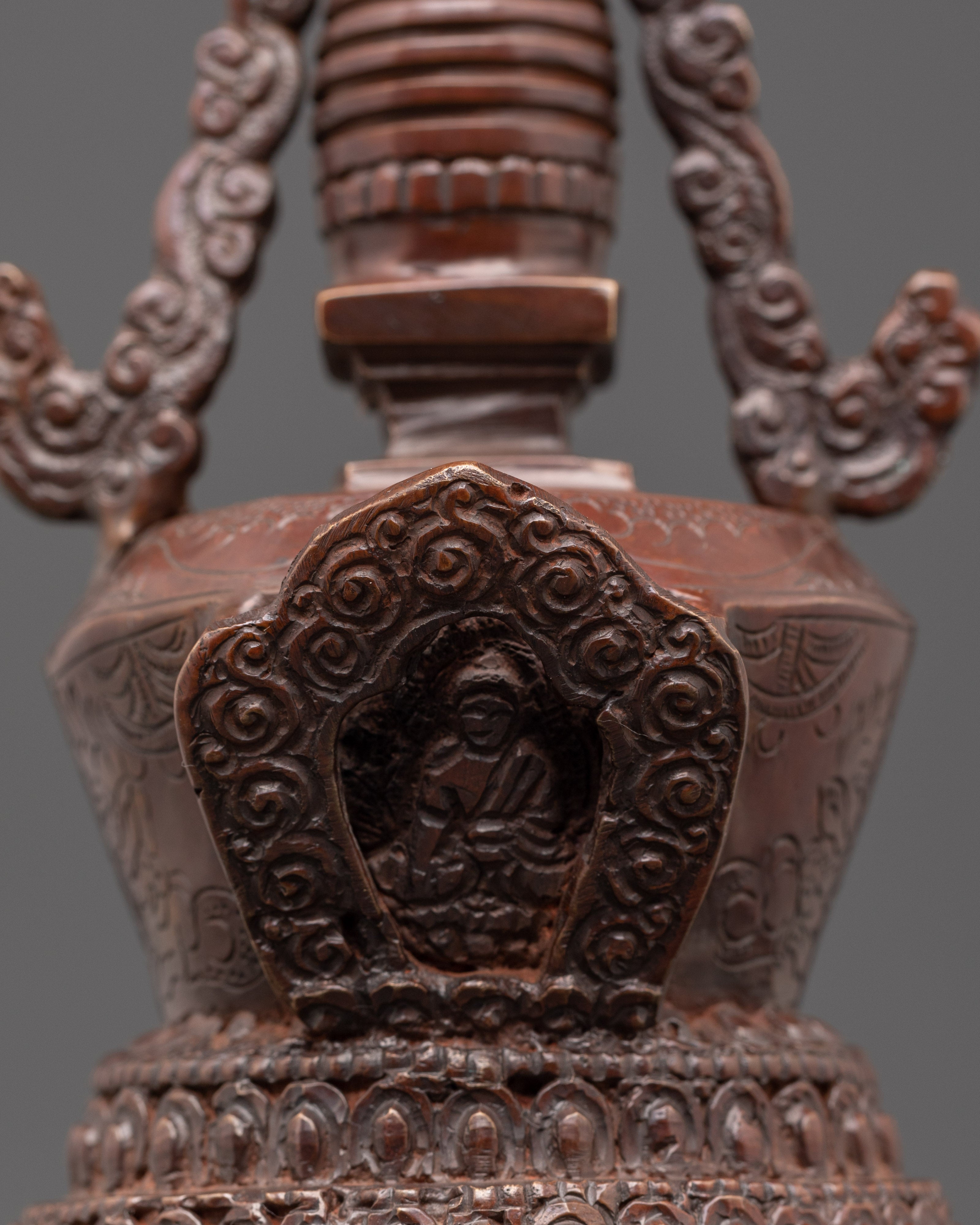 Buddhis Oxidized Stupa | Spiritual Shrine Decor