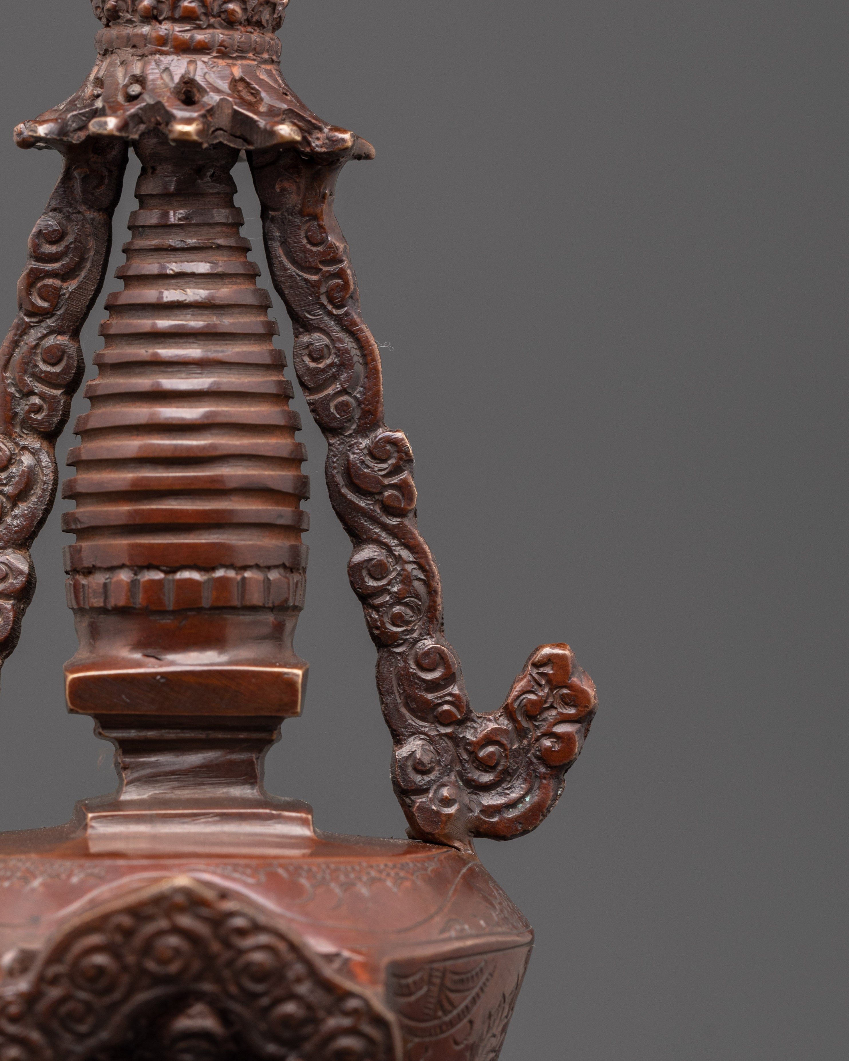 Buddhis Oxidized Stupa | Spiritual Shrine Decor