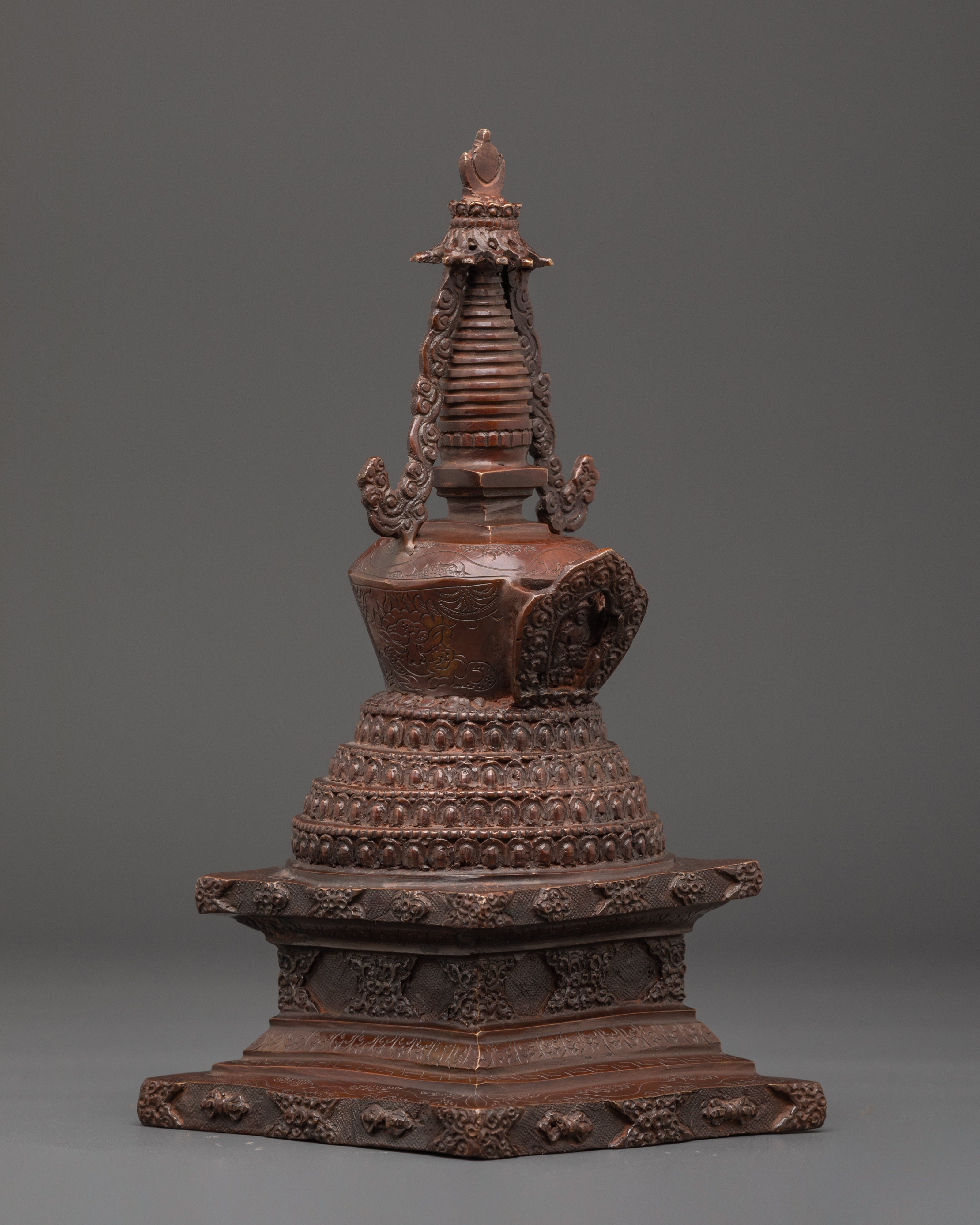 Buddhis Oxidized Stupa | Spiritual Shrine Decor