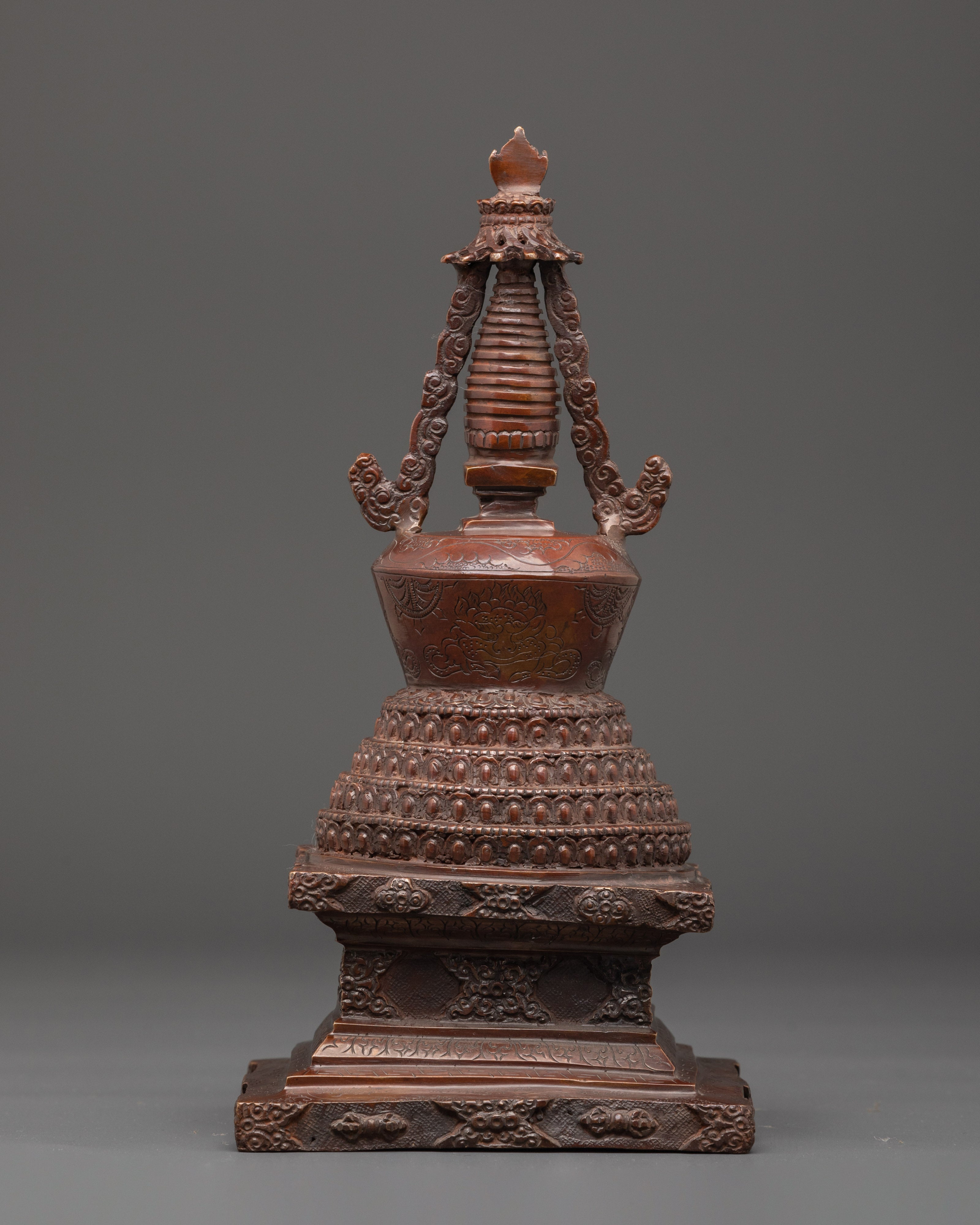 Buddhis Oxidized Stupa | Spiritual Shrine Decor