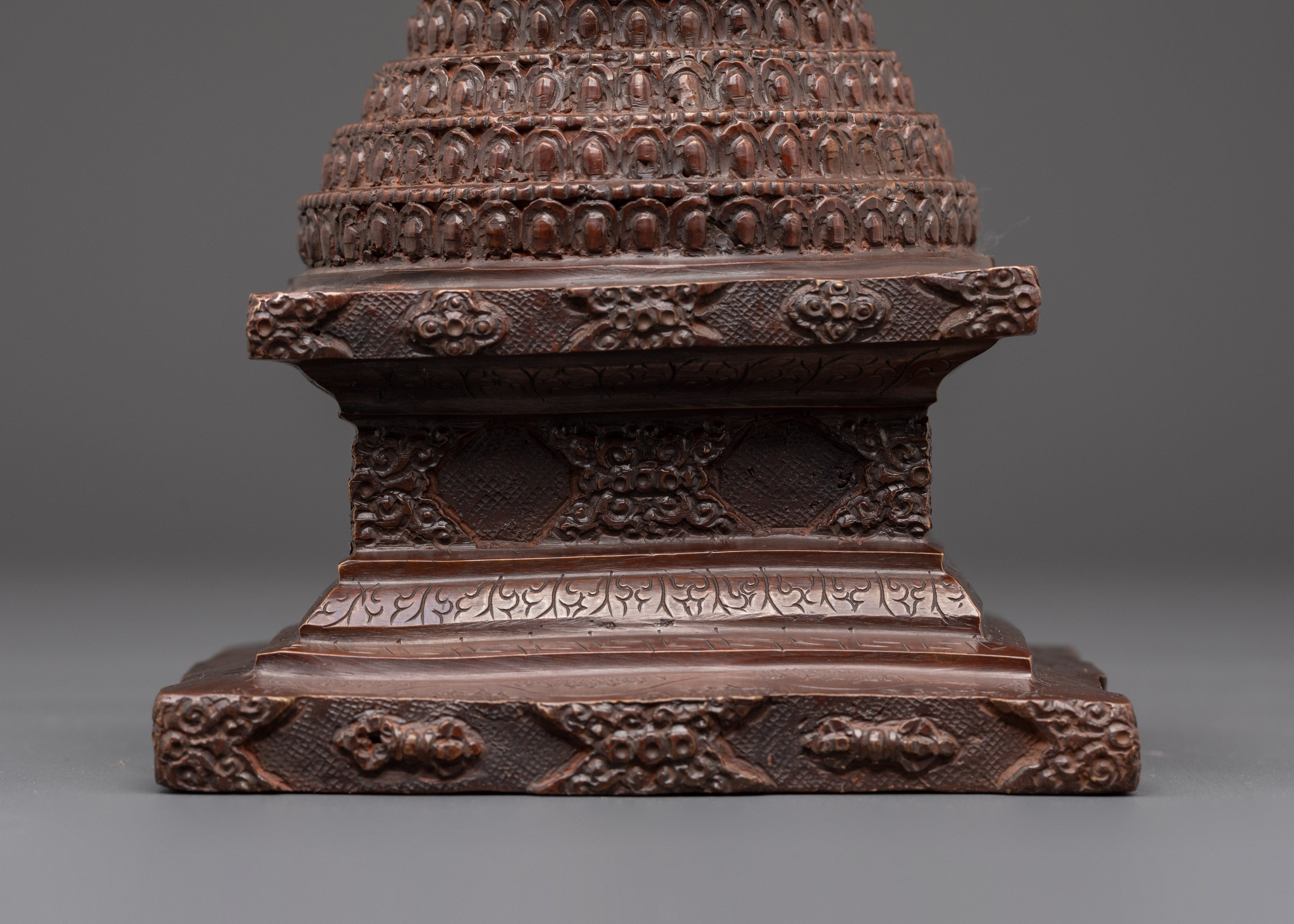 Buddhis Oxidized Stupa | Spiritual Shrine Decor