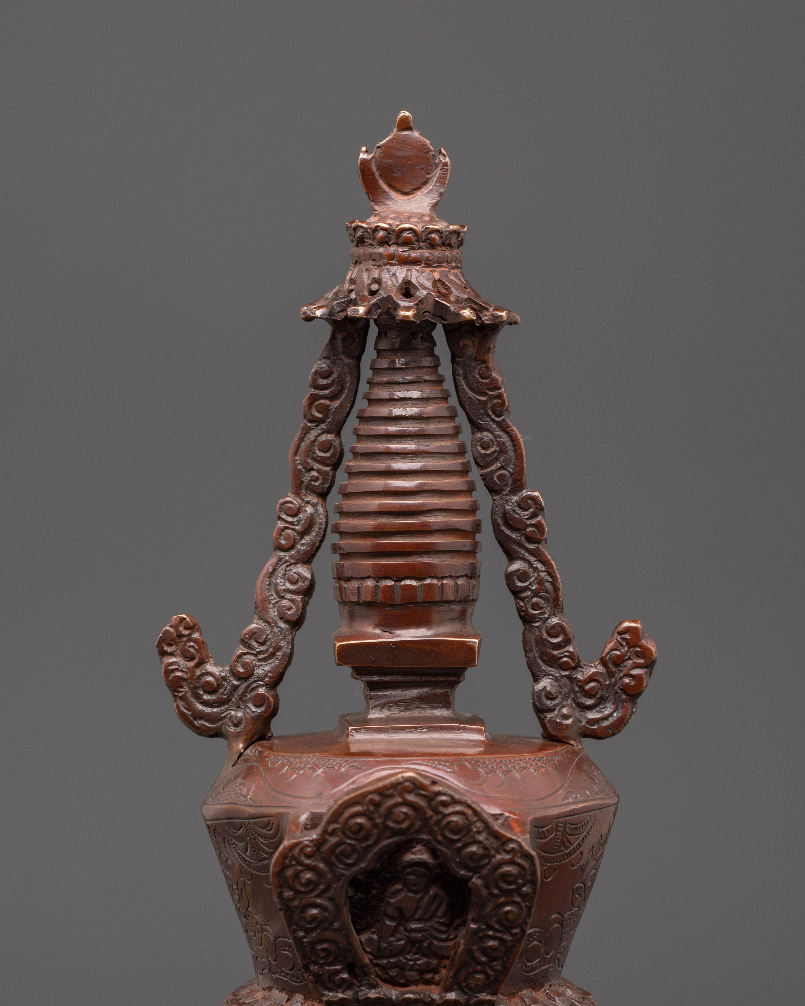 Buddhis Oxidized Stupa | Spiritual Shrine Decor