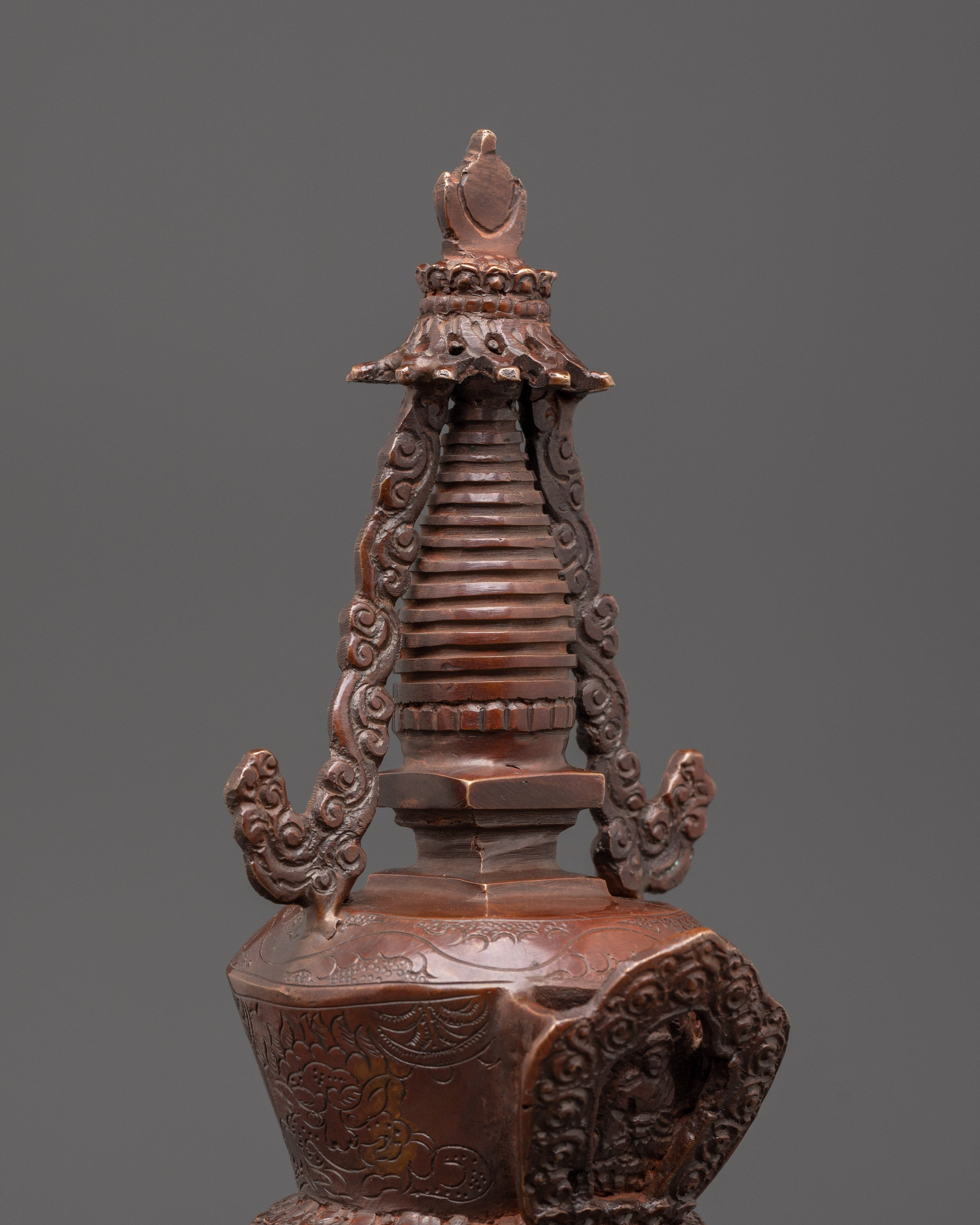 Buddhis Oxidized Stupa | Spiritual Shrine Decor