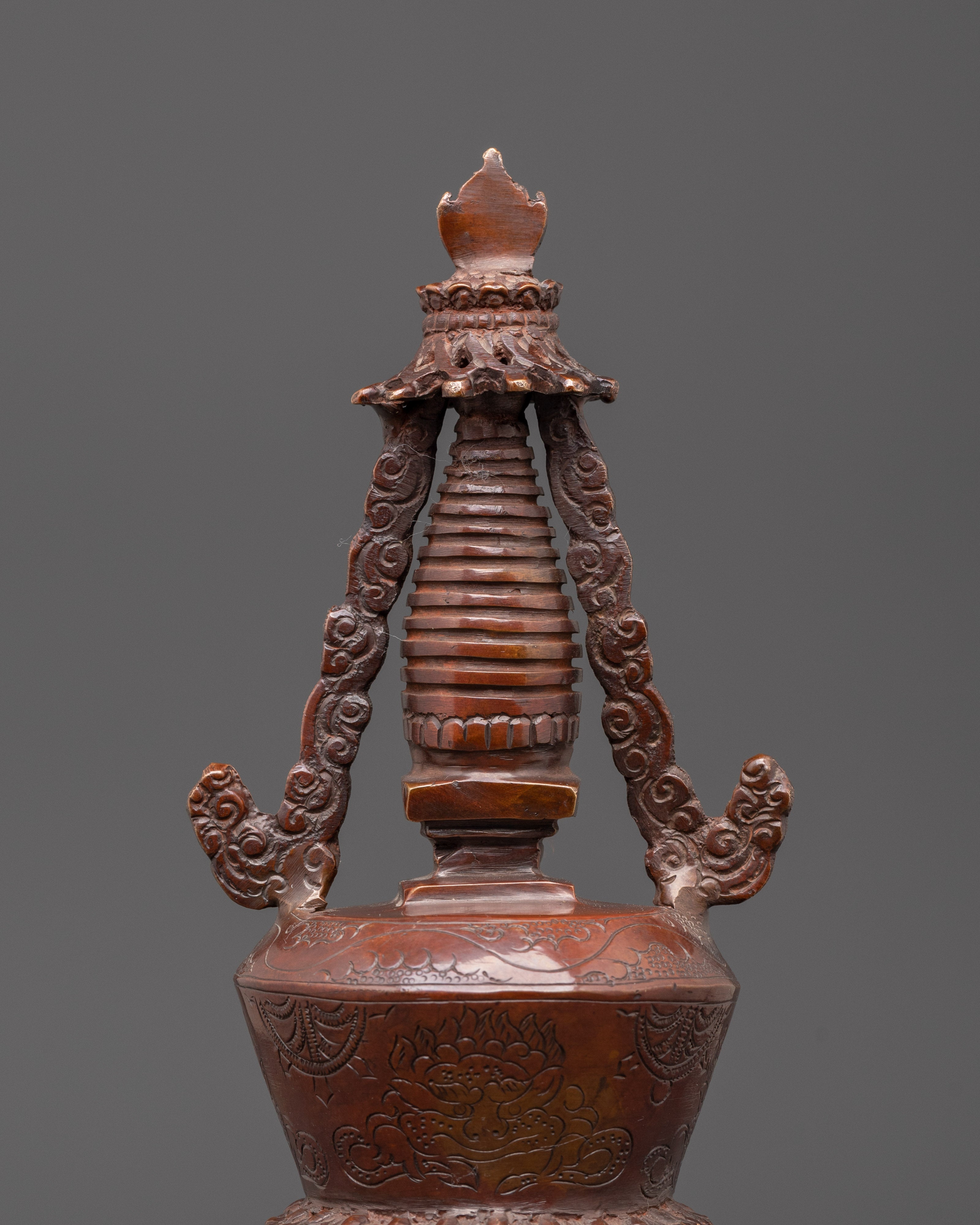 Buddhis Oxidized Stupa | Spiritual Shrine Decor