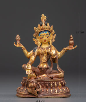 Hindu Wealth Deity Laxmi Figurine | Goddess of Prosperity and Fortune