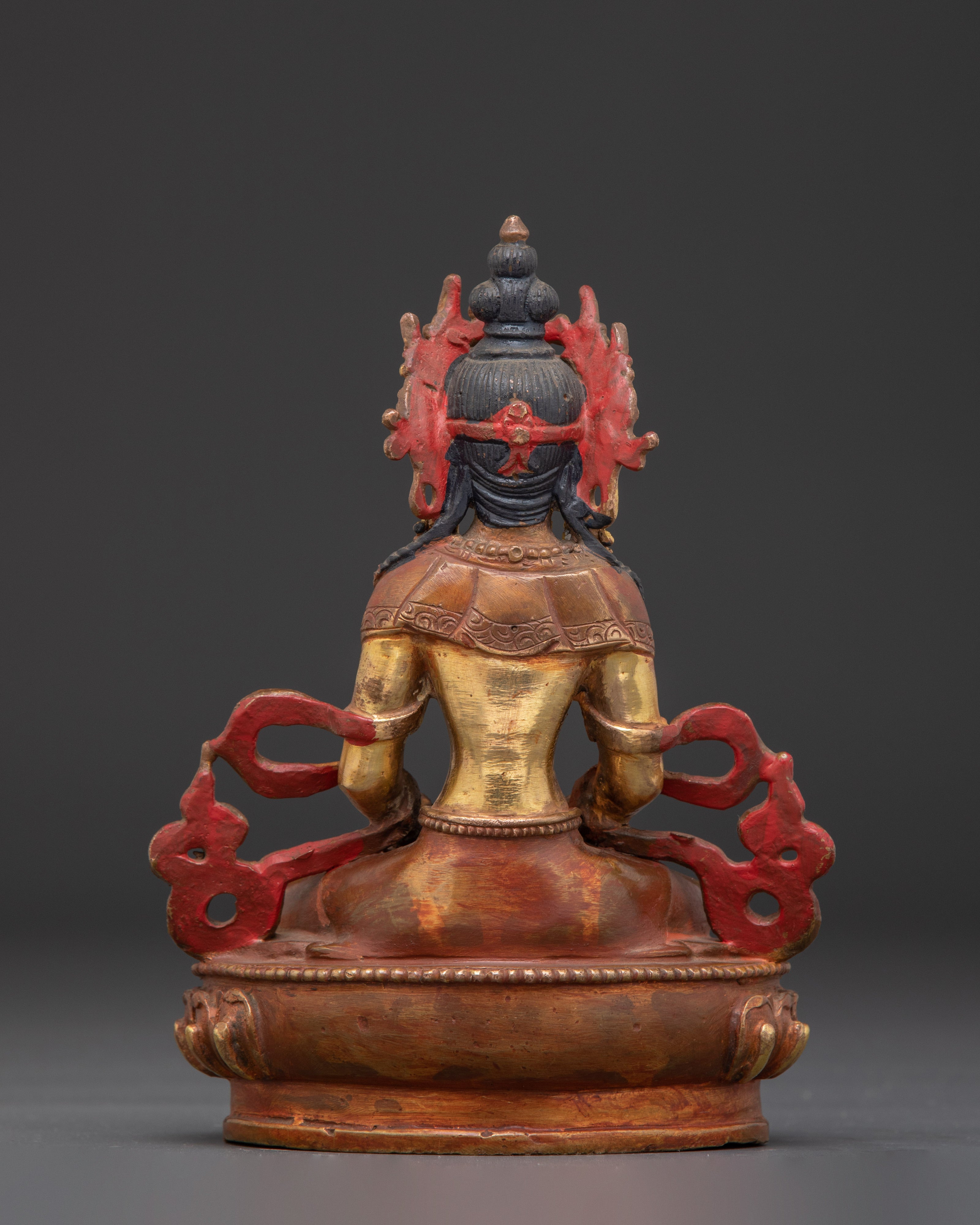 Gold Plated Buddha Amitayus Sculpture | Symbol of Vitality and Longevity