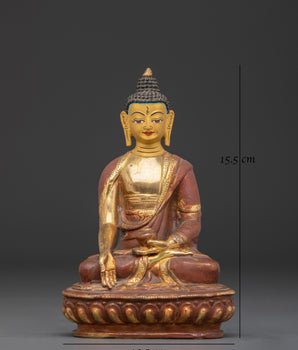 Tibetan Ratnasambhava Sculpture | Copper, Gold Plated Buddhist Icon