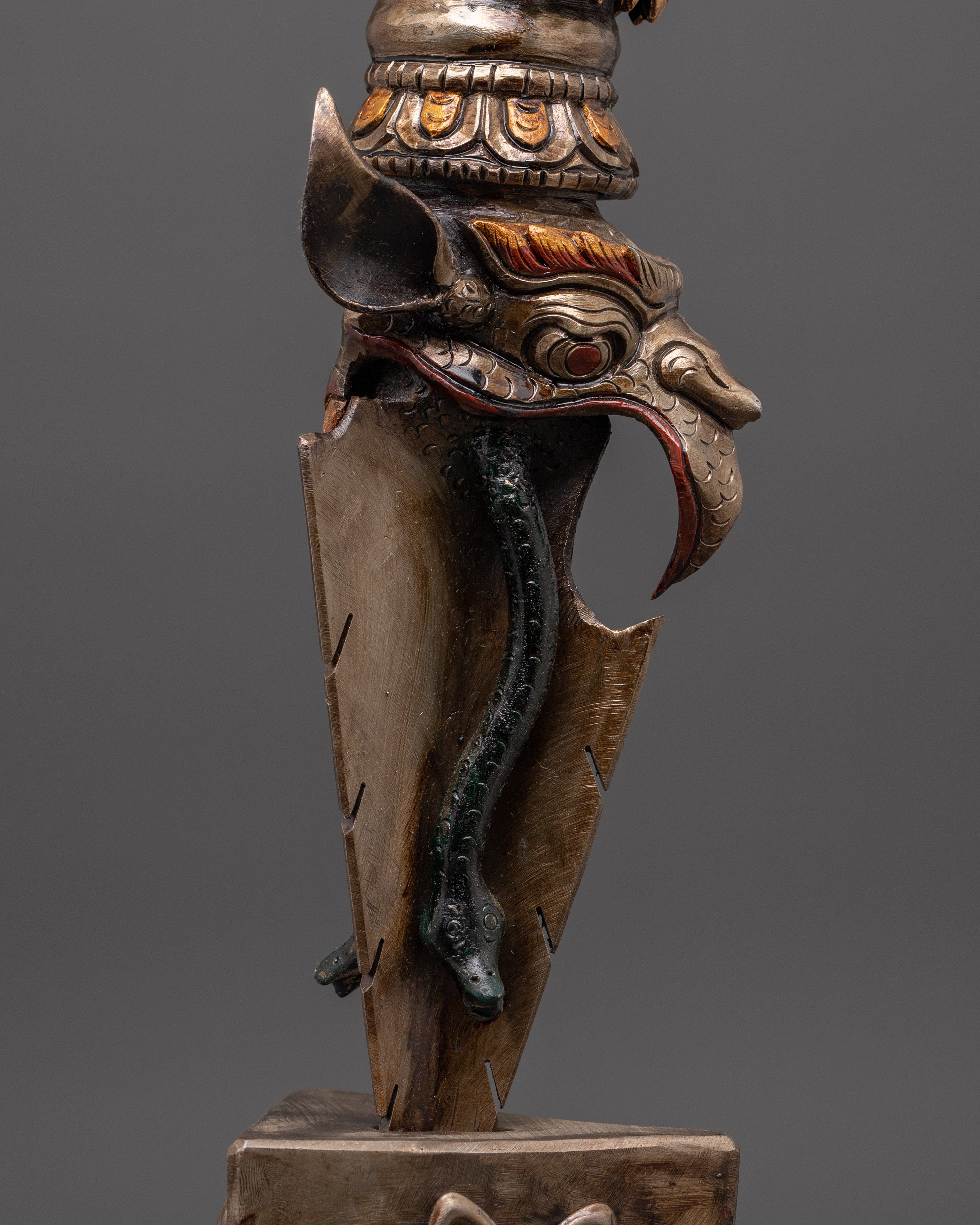 Iron Phurba with Acrylic Color | Tibetan Ritual Dagger