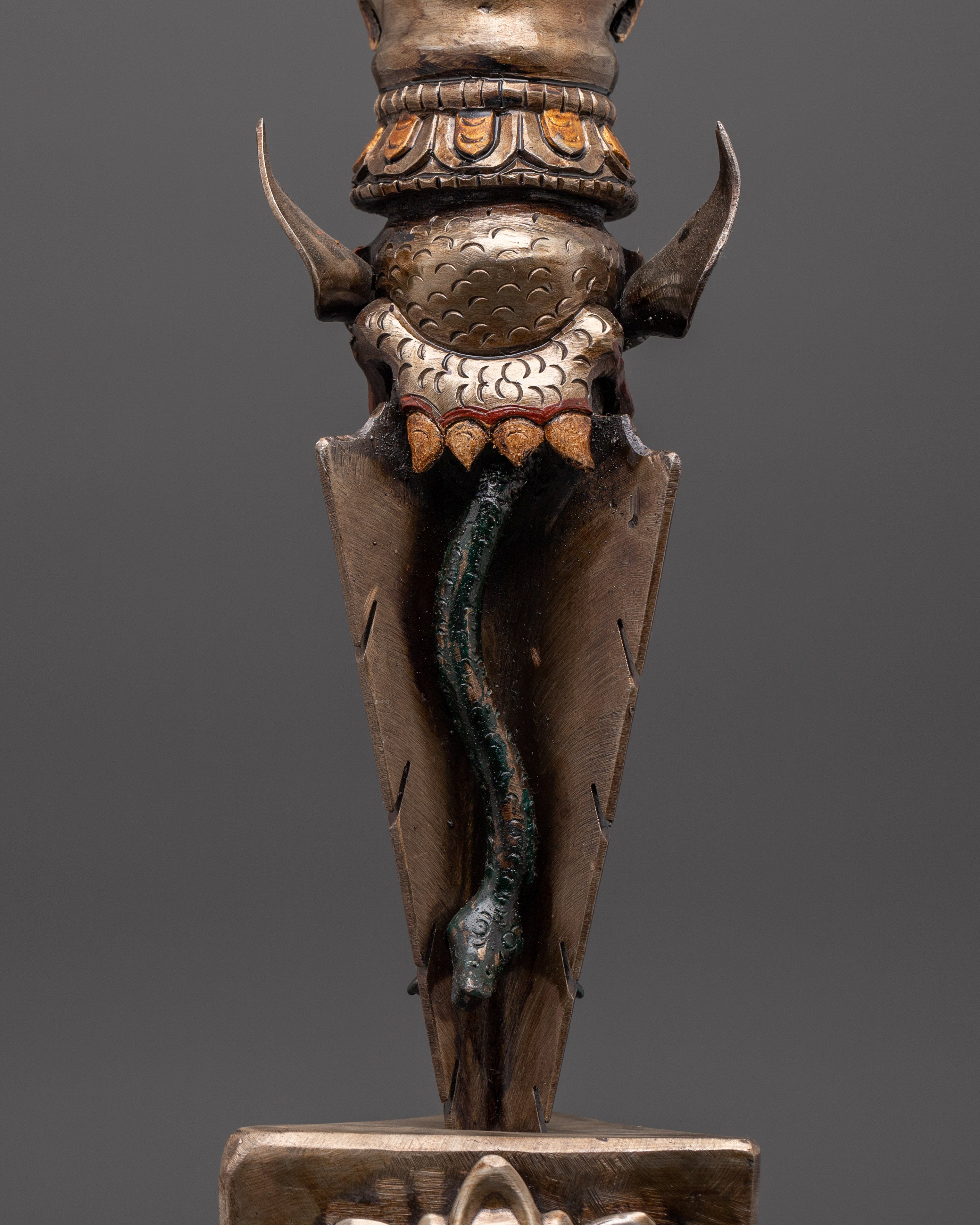 Iron Phurba with Acrylic Color | Tibetan Ritual Dagger