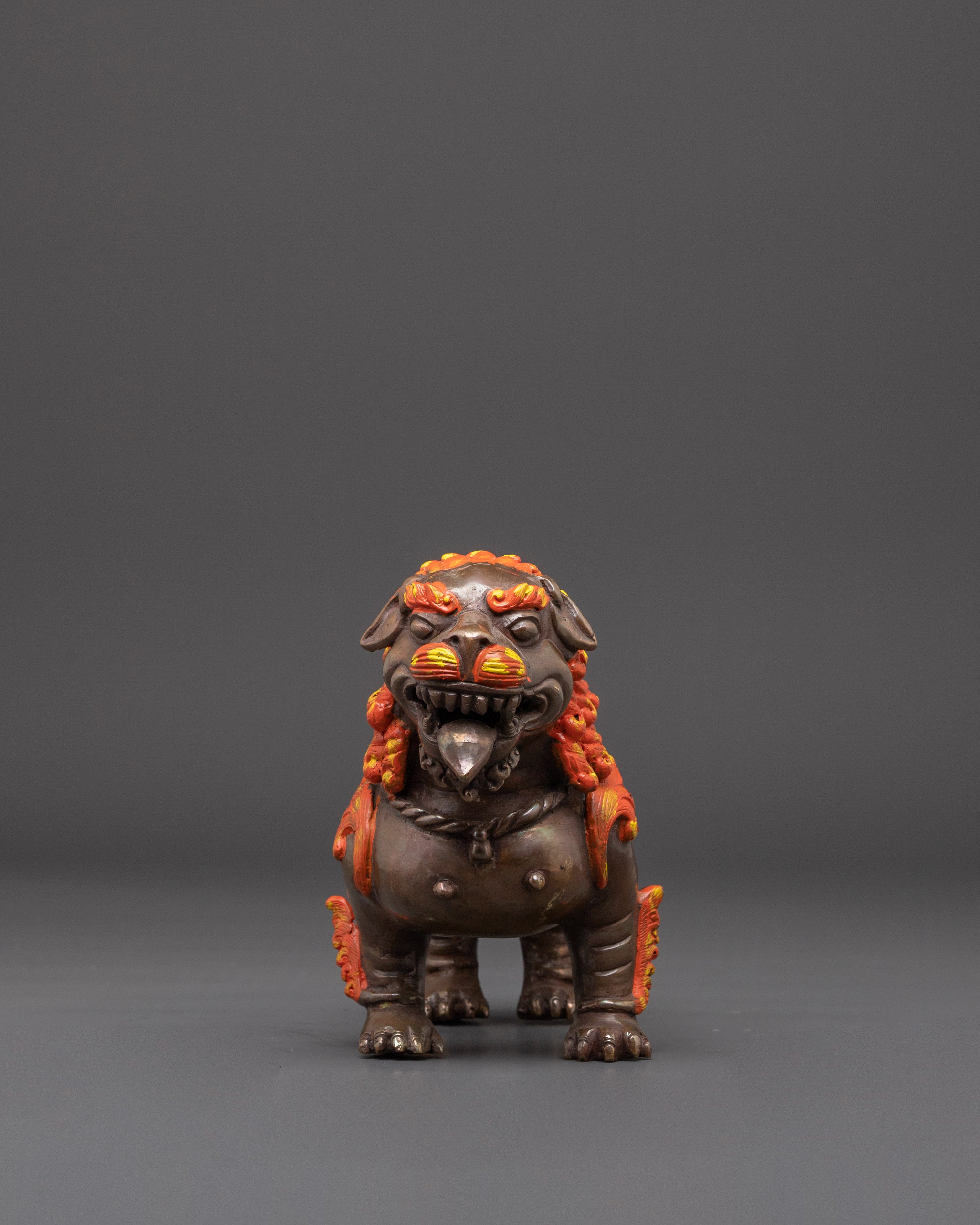 Sacred Oxidized Copper Lion Set | Symbol of Strength and Courage