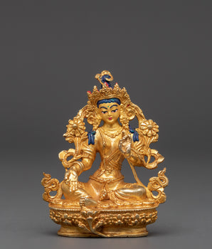 Tibetan Green Tara Bodhisattva Statue | Buddha of Compassion and Healing
