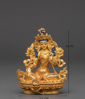 Tibetan Green Tara Bodhisattva Statue | Buddha of Compassion and Healing