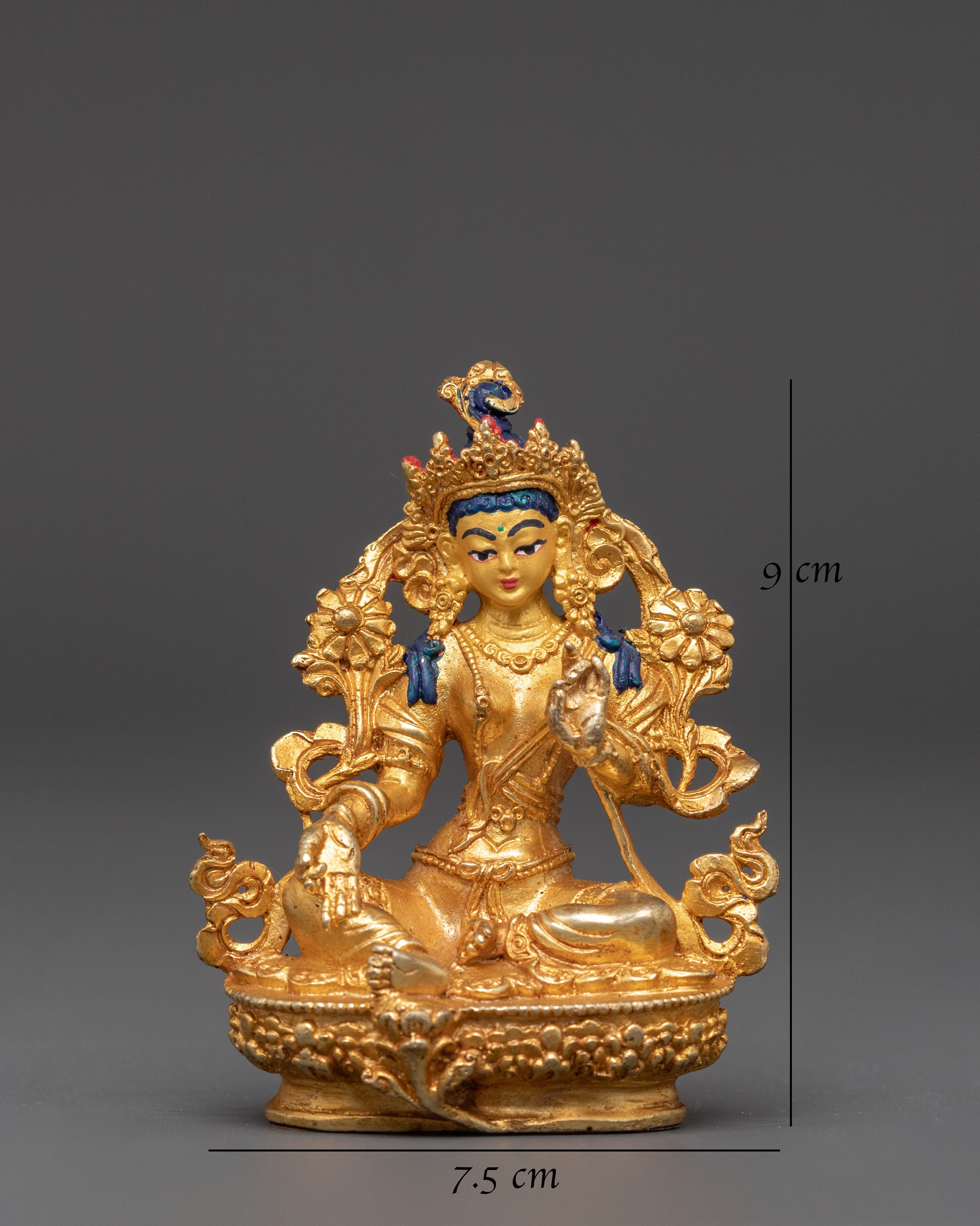 Tibetan Green Tara Bodhisattva Statue | Buddha of Compassion and Healing