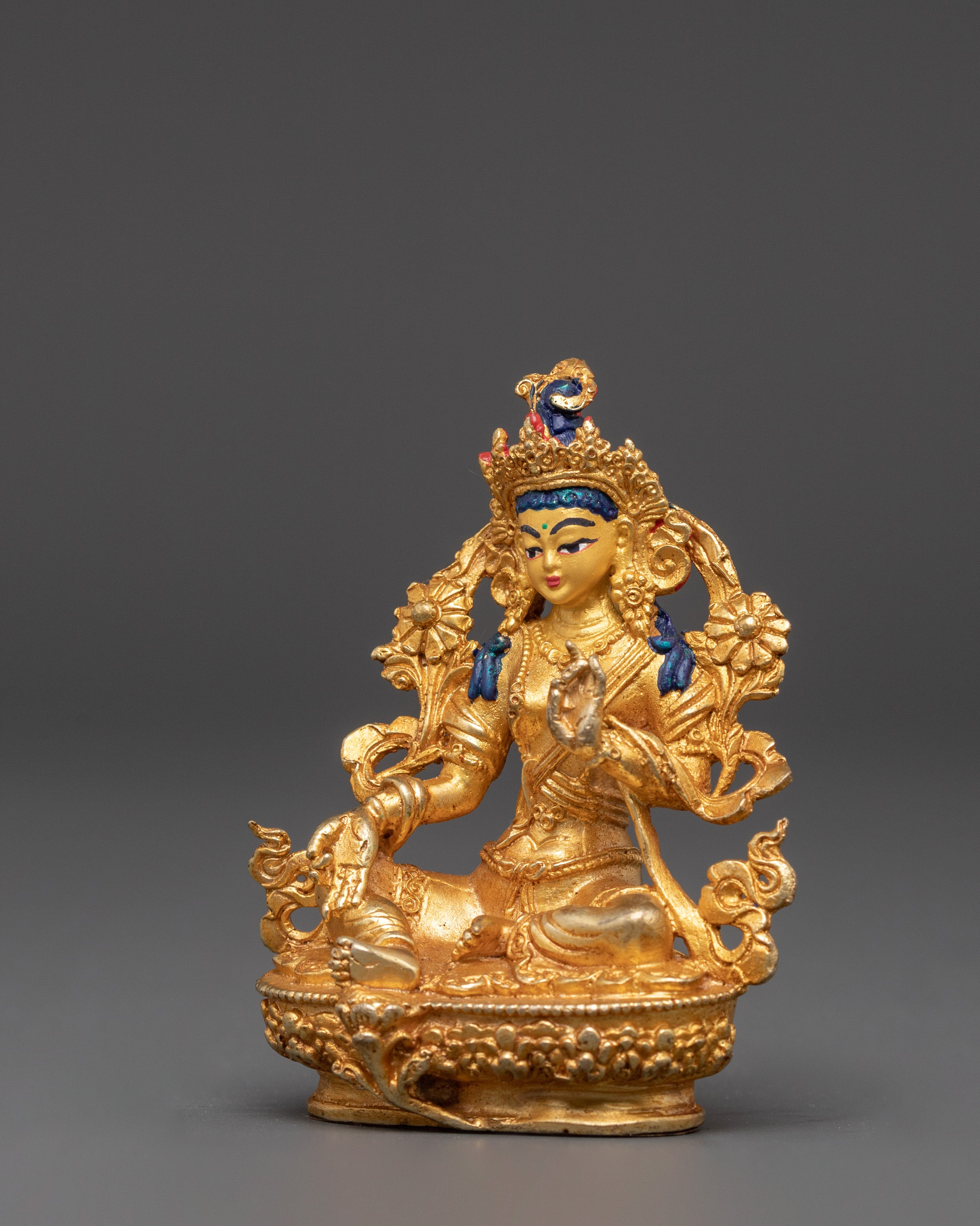 Tibetan Green Tara Bodhisattva Statue | Buddha of Compassion and Healing
