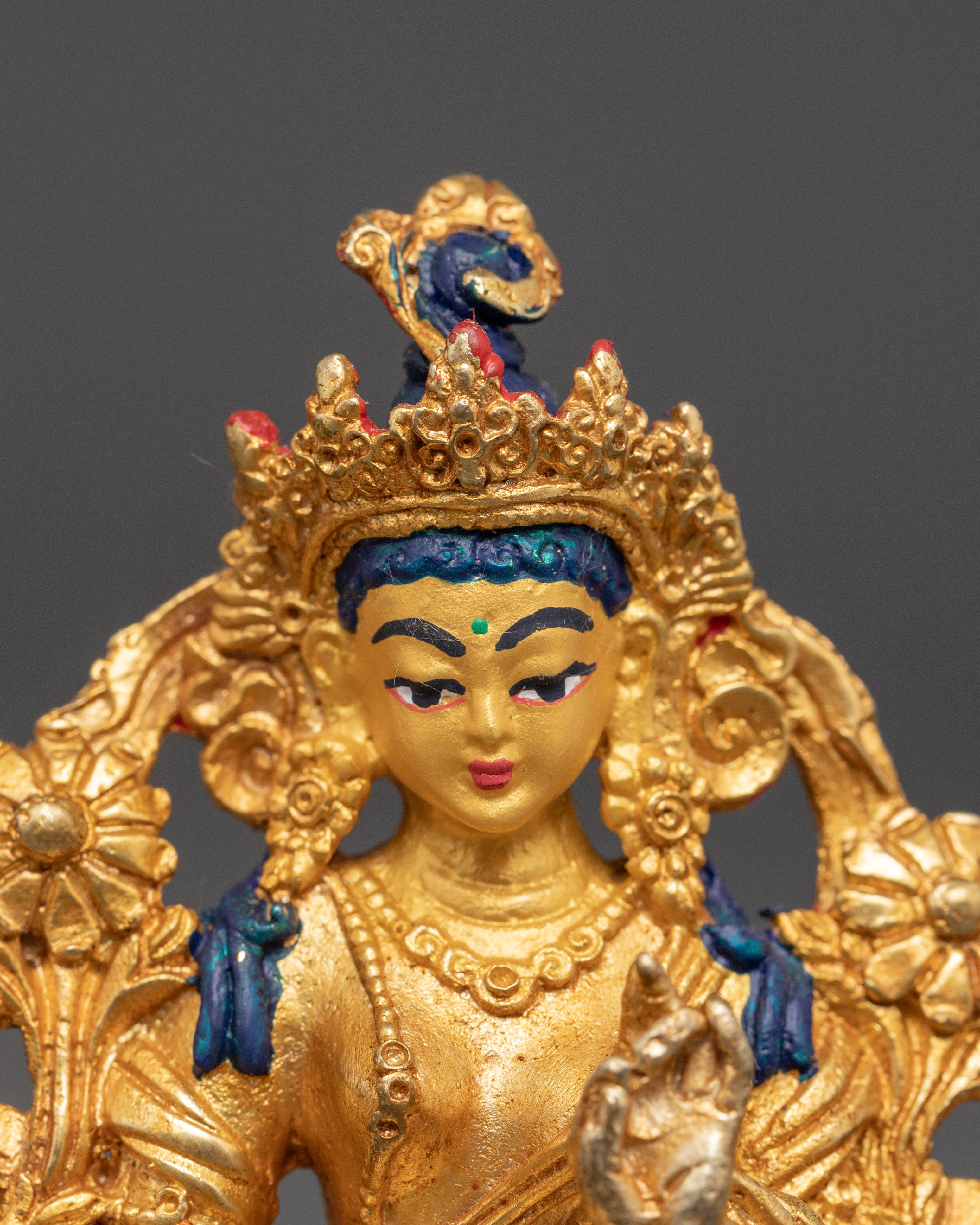 Tibetan Green Tara Bodhisattva Statue | Buddha of Compassion and Healing
