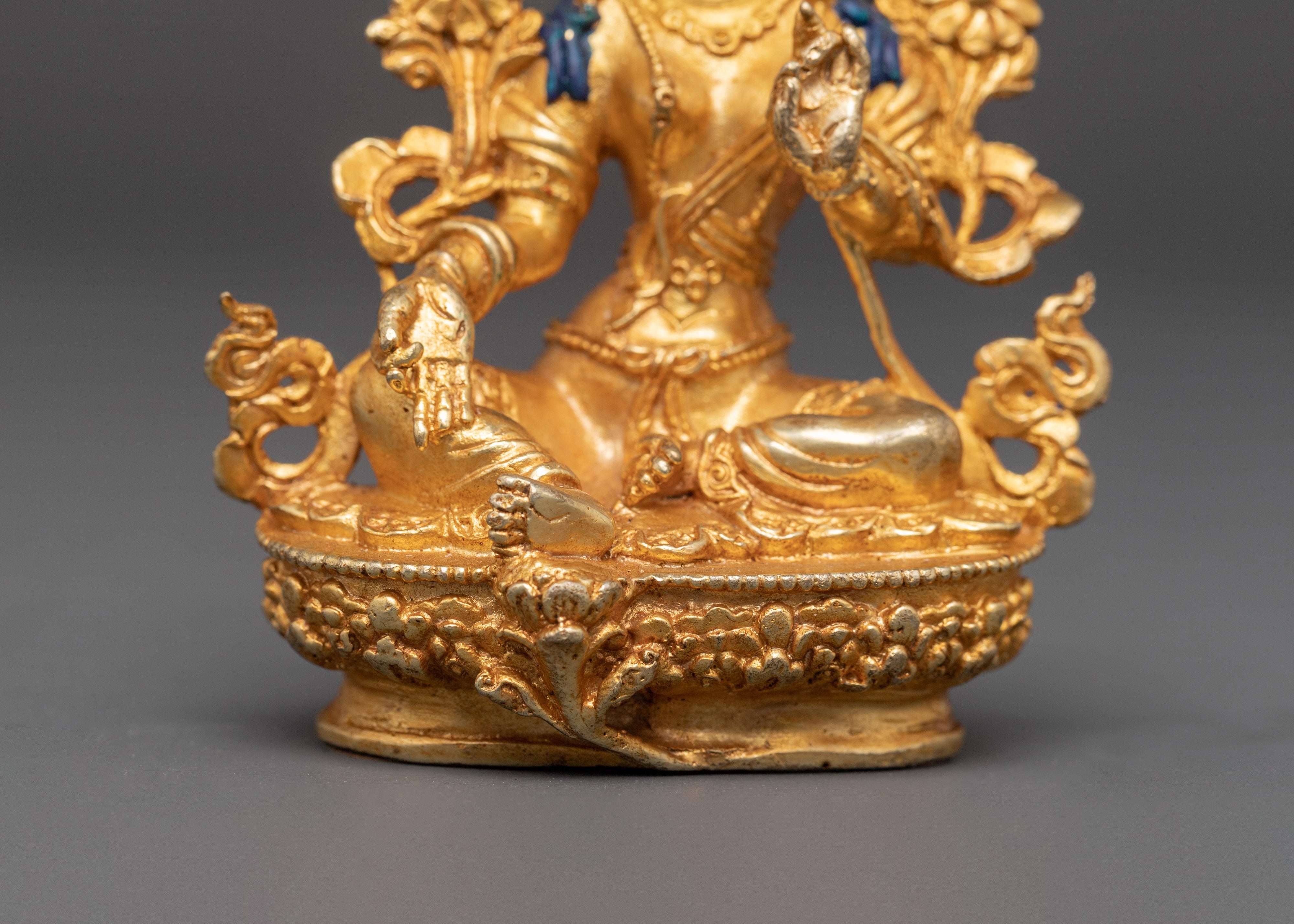 Tibetan Green Tara Bodhisattva Statue | Buddha of Compassion and Healing