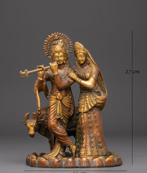Statue of Radha and Krishna | Brass Radha Krishna Hindu Art