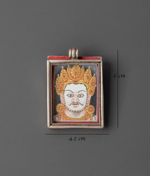 Sacred Tibetan Buddhist Deity Locket | Silver with Thangka Amulet