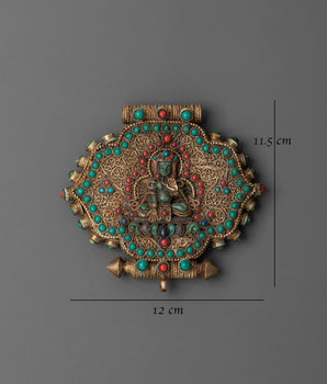 Handmade Tibetan Ghau Box Locket | Buddhist Prayer Amulet